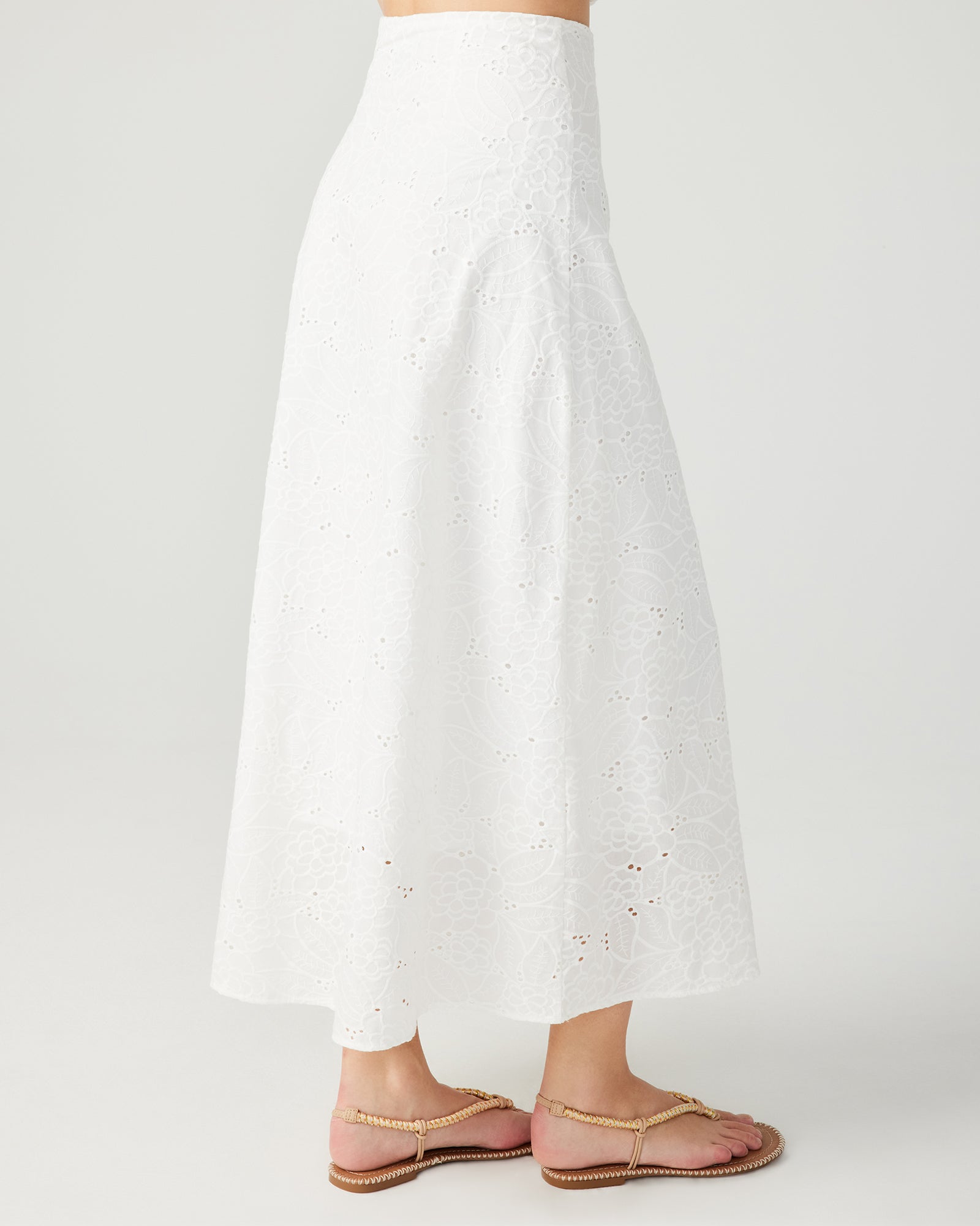 AMALIA Skirt White Women's Eyelet Maxi Skirt Steve Madden