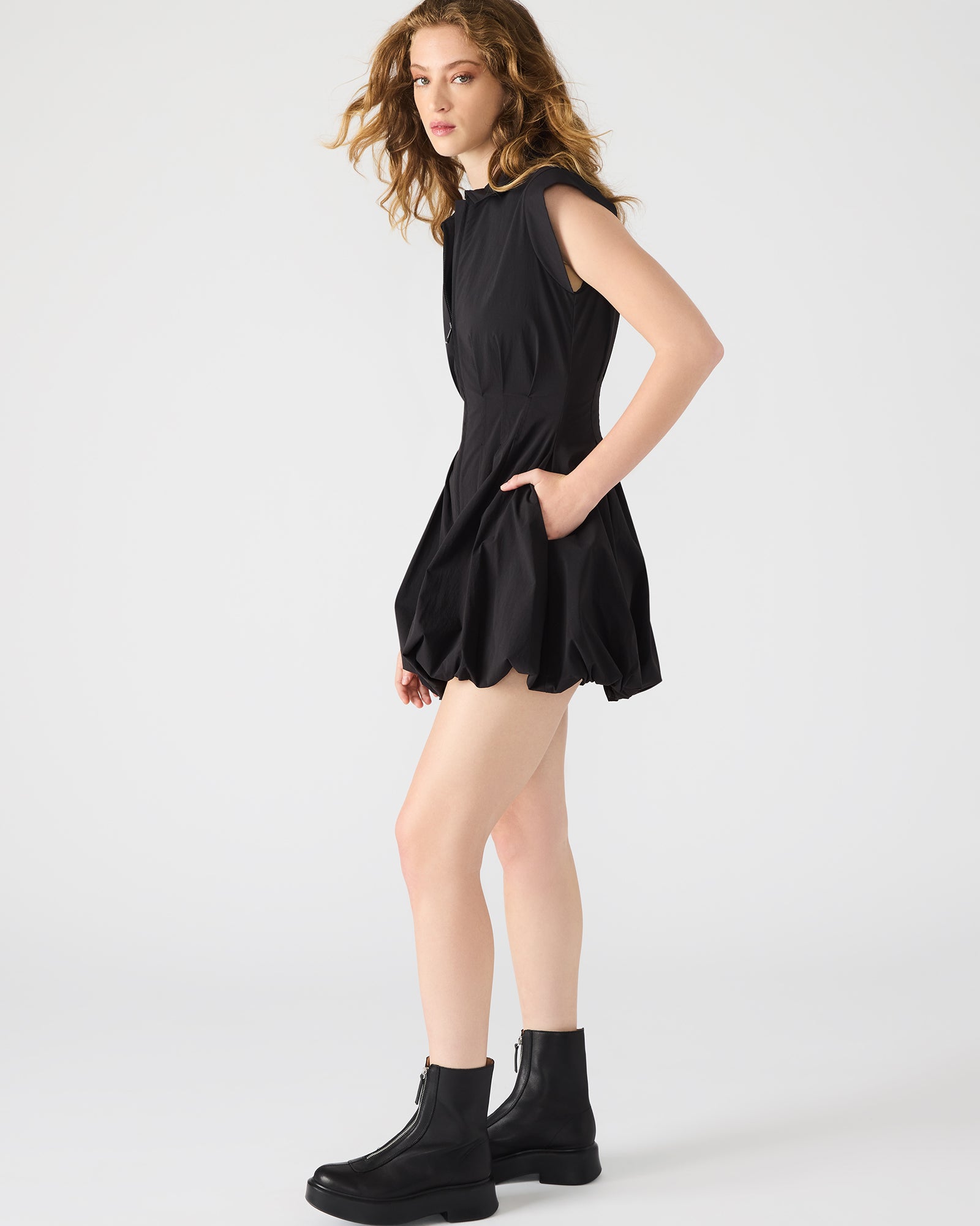 Steve Madden Women's Dyanne Bubble-Hem Mini Dress - Black - Size XL Steve Madden Women's Dyanne Bubble-Hem Mini Dress - Black - Size XL