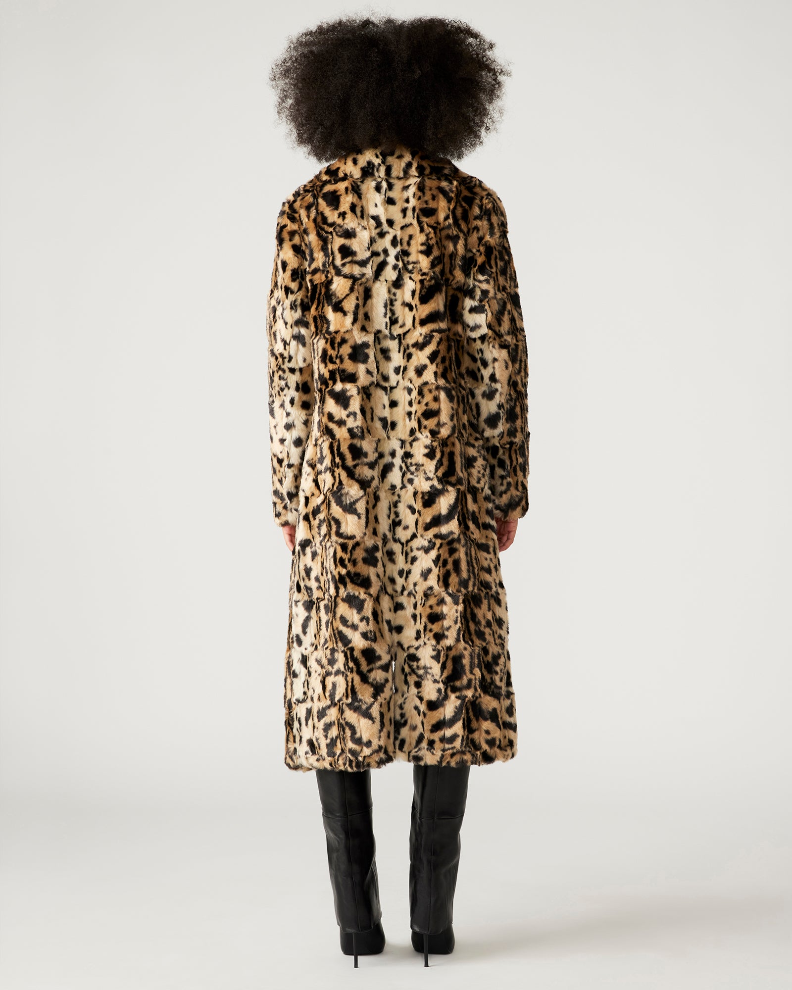 Long Leopard Leopard Fur Jacket Womens Print Faux Fur Collar