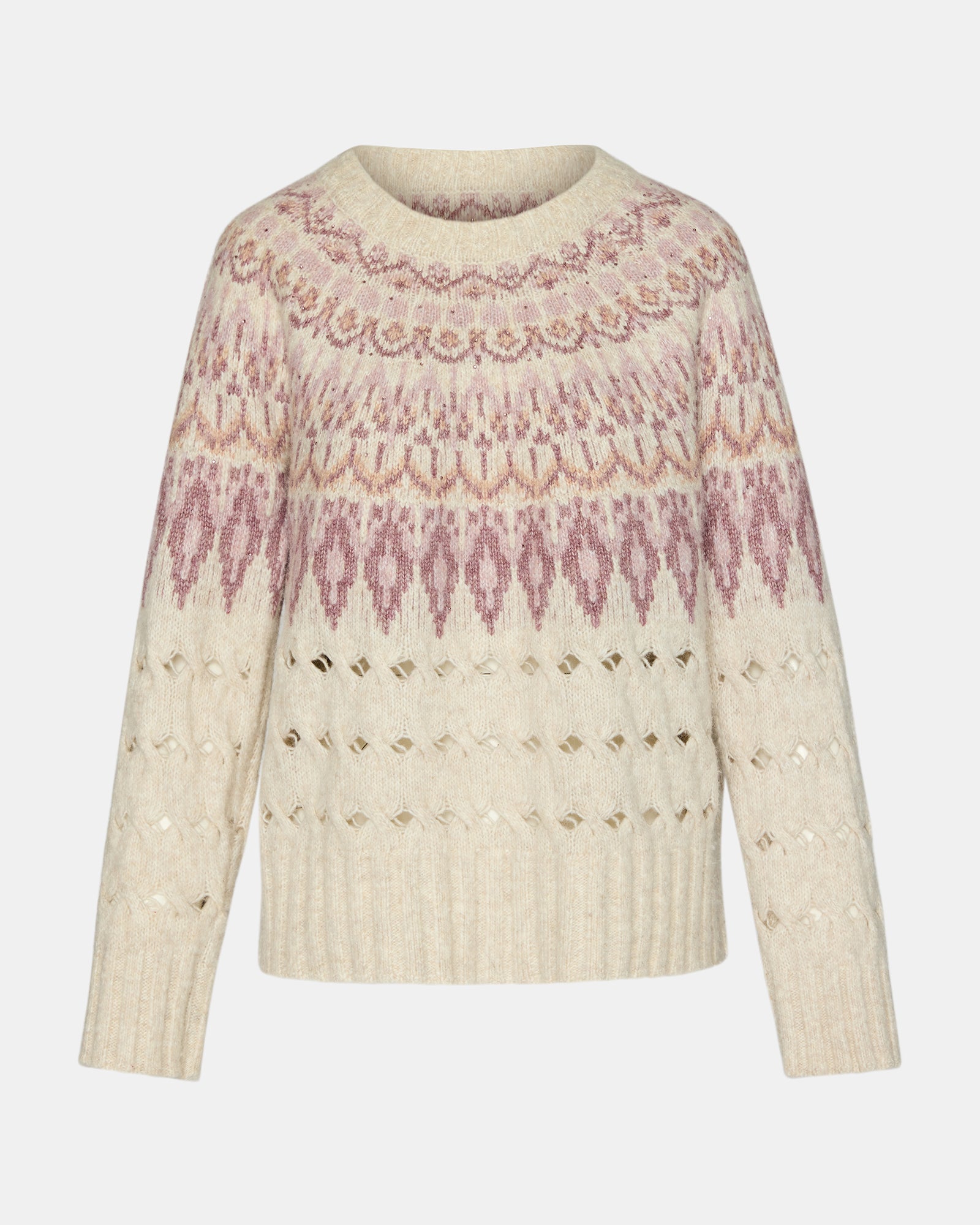 SUZETTE Multi Women's Fair Isle Long-Sleeved Pullover Sweater – Steve ...