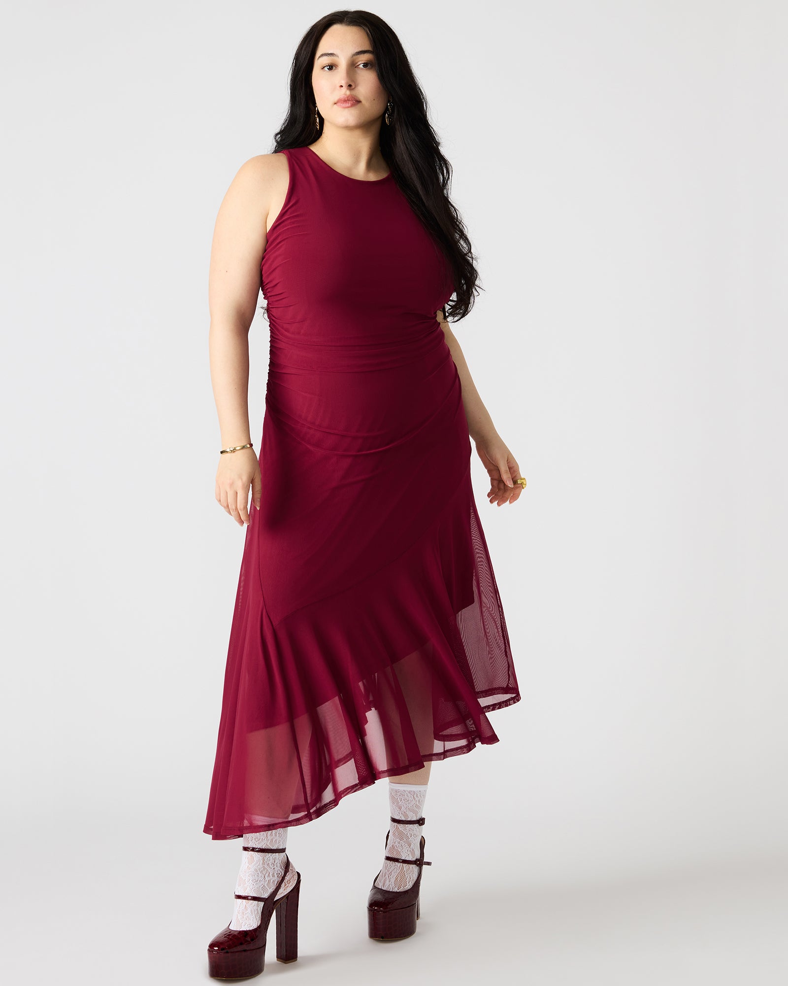 Steve Madden Women's Laney Sleeveless Flowy Dress - Red - Size XL - Polyester Steve Madden Women's Laney Sleeveless Flowy Dress - Red - Size XL - Polyester