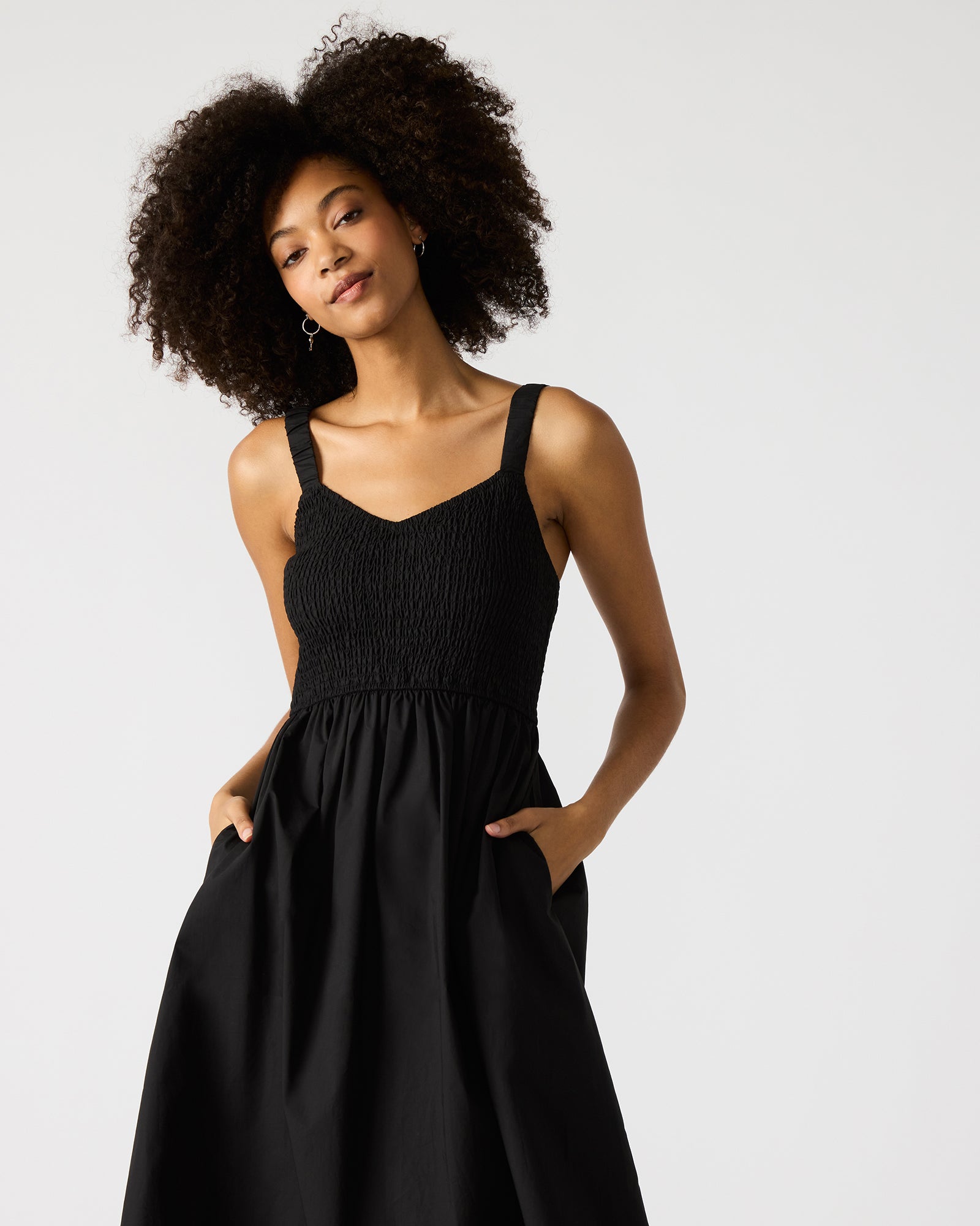 steve madden black leather dress Steve Madden Chiara Faux Leather Midi Dress