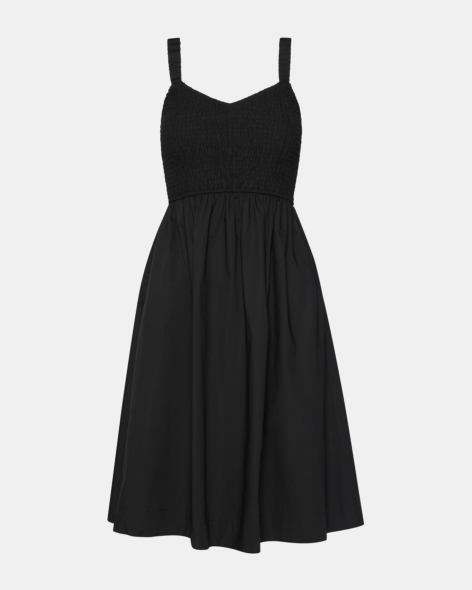 steve madden dress black Steve Madden Women's Fleur Smocked Scoop Neck Dress - Black