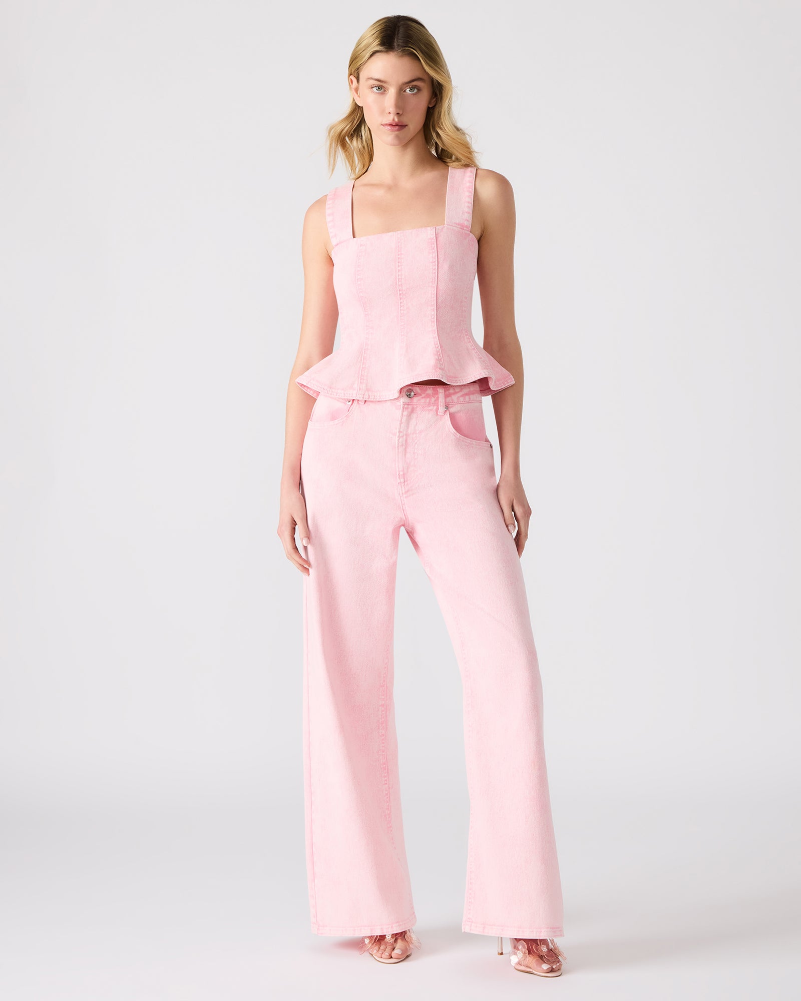 Pink Roz ROZ Pink Wide-Leg Washed Denim Women's Pant – Steve Madden