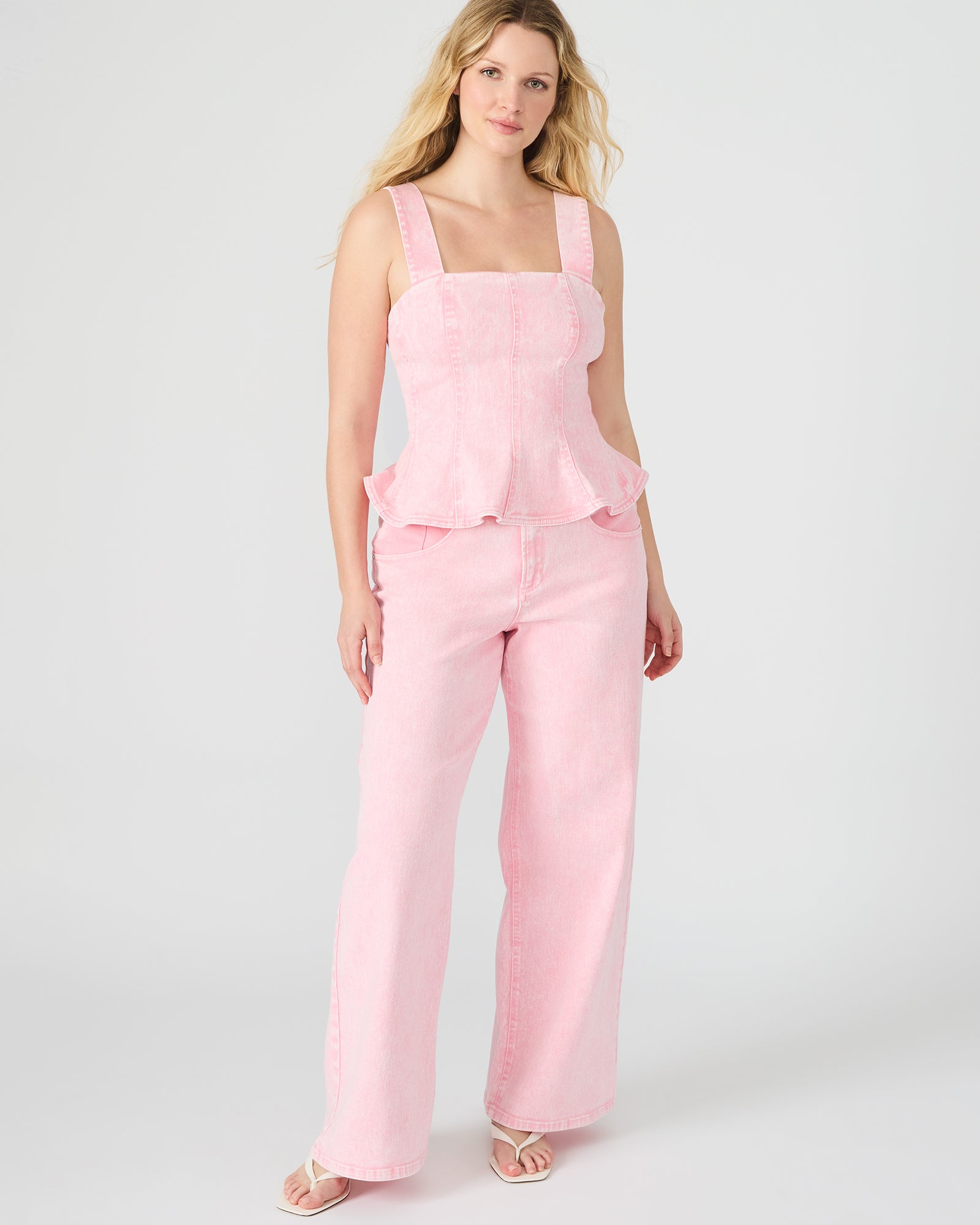 Pink Roz ROZ Pink Wide-Leg Washed Denim Women's Pant – Steve Madden