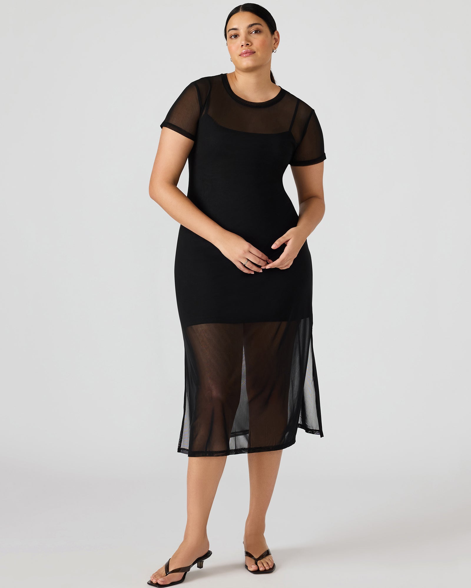 nola slit dress andmary black