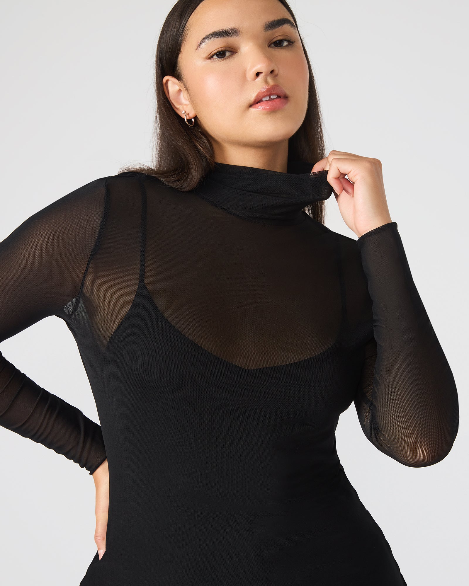 Steve Madden Hailee Long Sleeve Mesh Body-Con Dress in Black at Nordstrom, Size X-Large Steve Madden Hailee Long Sleeve Mesh Body-Con Dress in Black at Nordstrom, Size X-Large