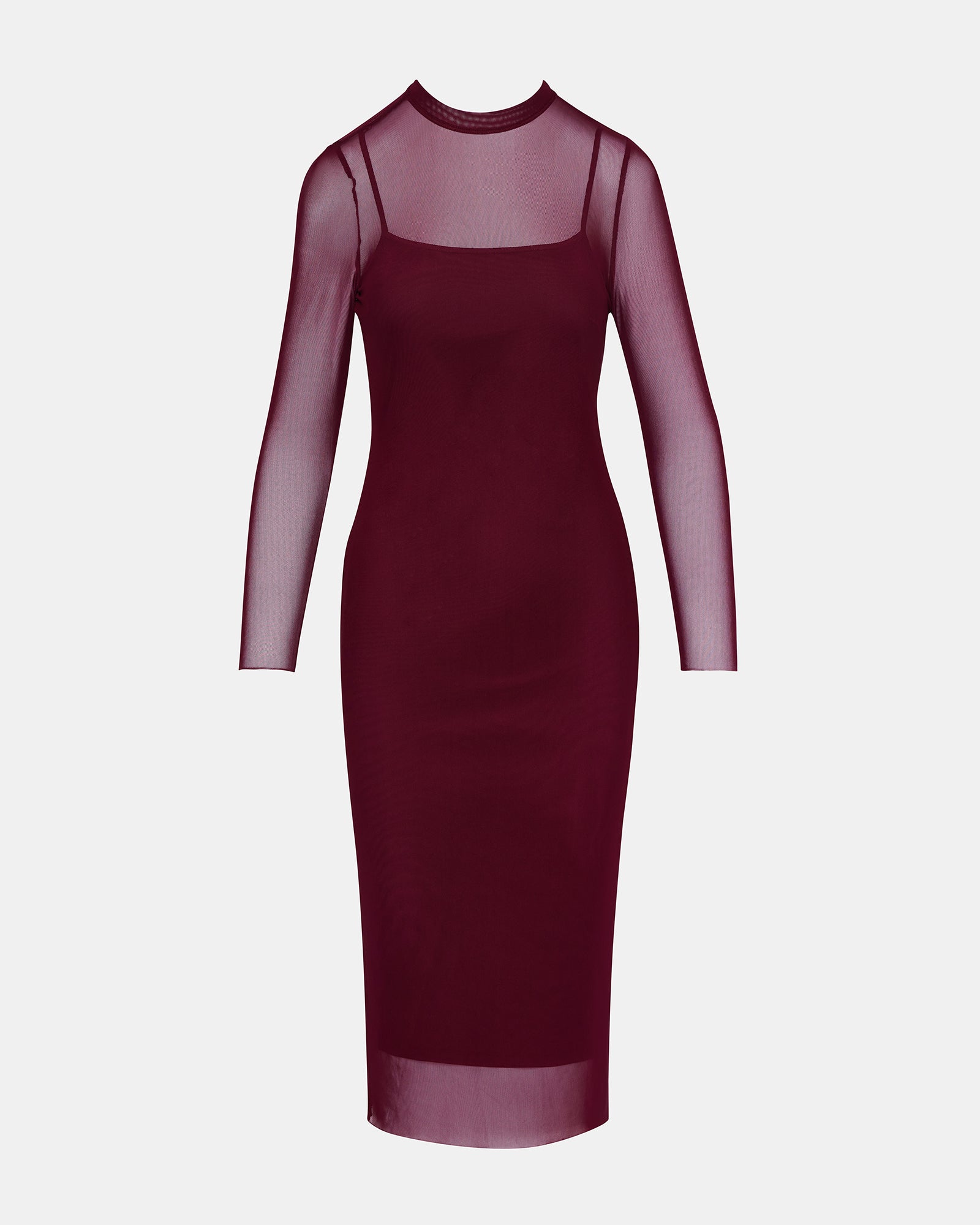 Steve Madden Hailee Long Sleeve Mesh Body-Con Dress in Wine at Nordstrom, Size Medium Steve Madden Hailee Long Sleeve Mesh Body-Con Dress in Wine at Nordstrom, Size Medium