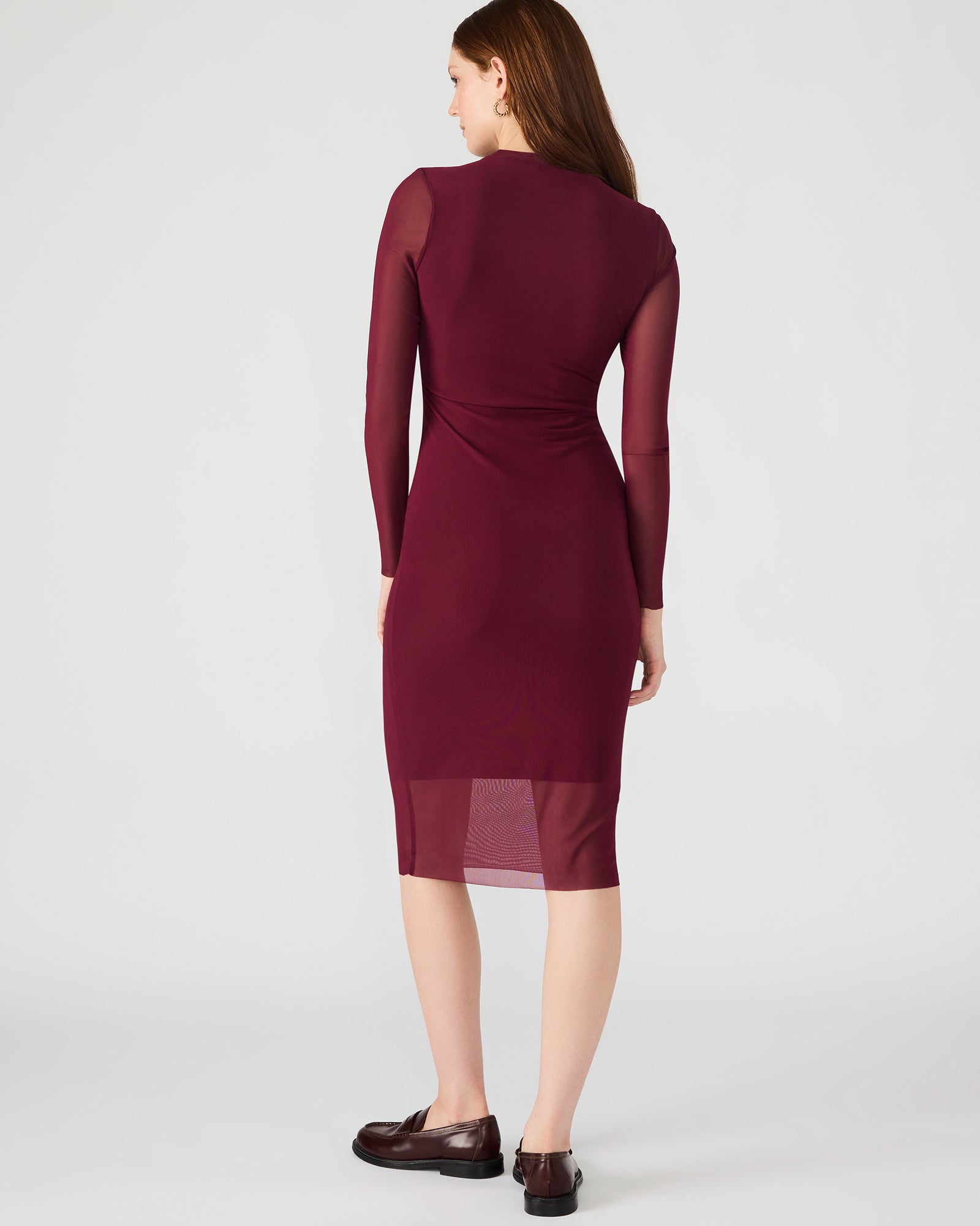 Steve Madden Hailee Long Sleeve Mesh Body-Con Dress in Wine at Nordstrom, Size Medium Steve Madden Hailee Long Sleeve Mesh Body-Con Dress in Wine at Nordstrom, Size Medium