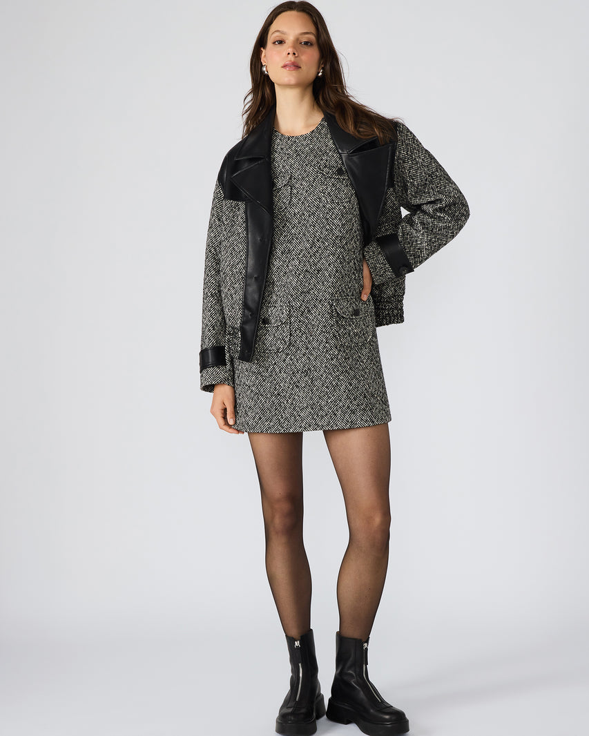 LOUIE DRESS BLACK/WHITE