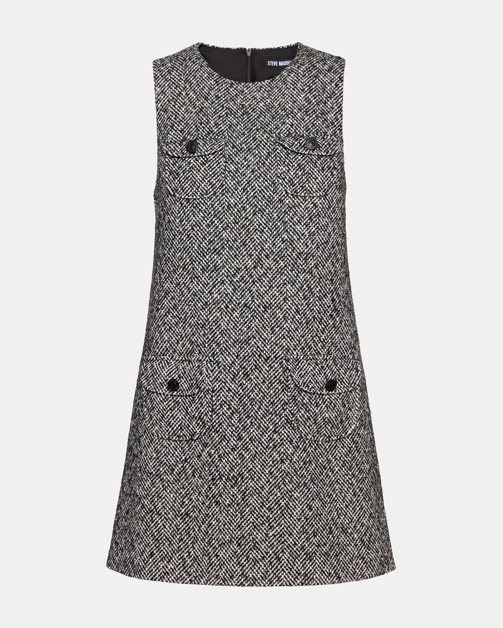 Steve Madden Women's Louie Dress Sleeveless Dresses - Black/White - Size XL - Synthetic Steve Madden Women's Louie Dress Sleeveless Dresses - Black/White - Size XL - Synthetic