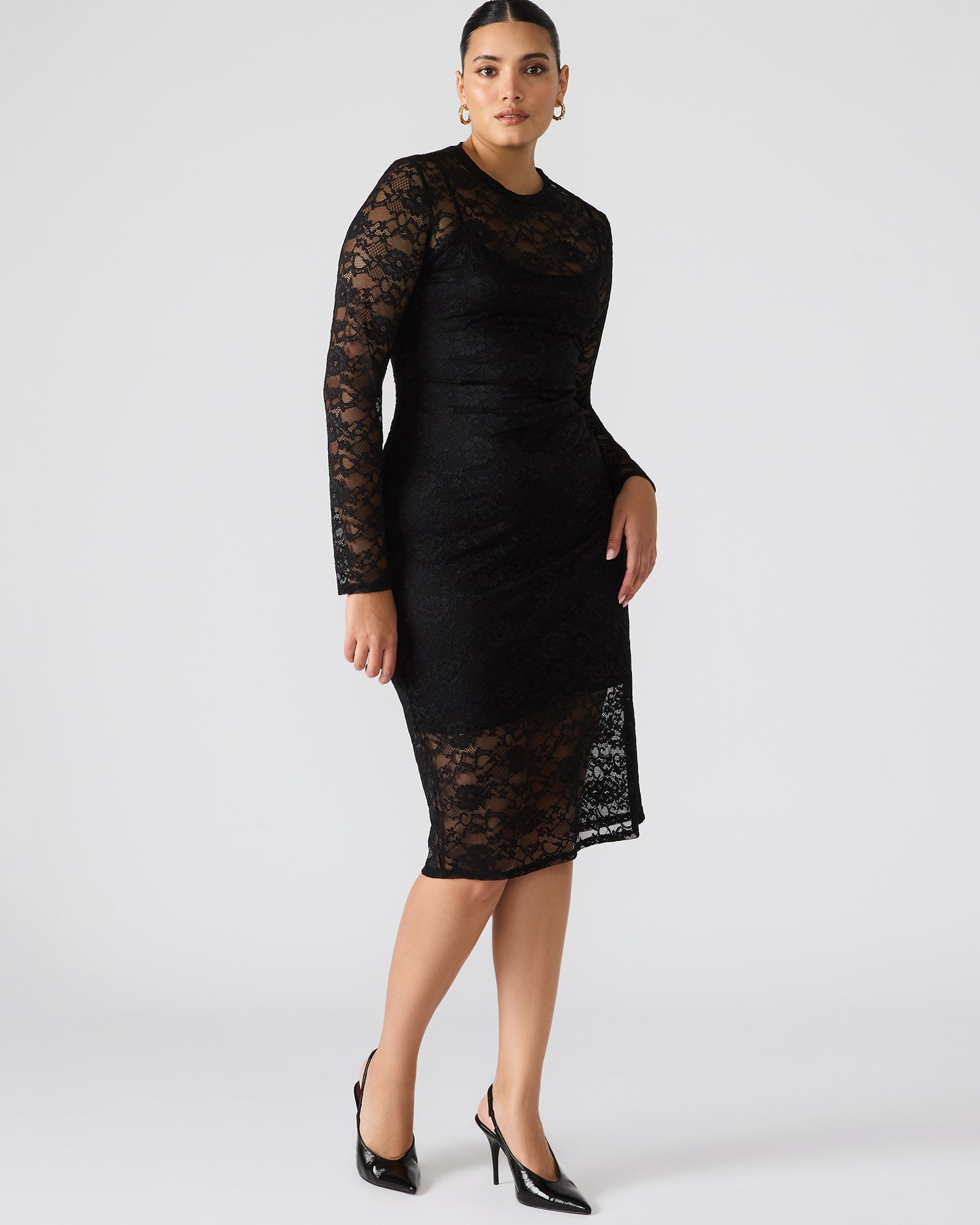 long sleeve midi dress lace Pink - Liberty Flutter - Size 0 to 12 and supports Farm Rio Black Lace Long