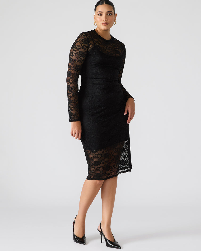 HAILEE LACE DRESS BLACK