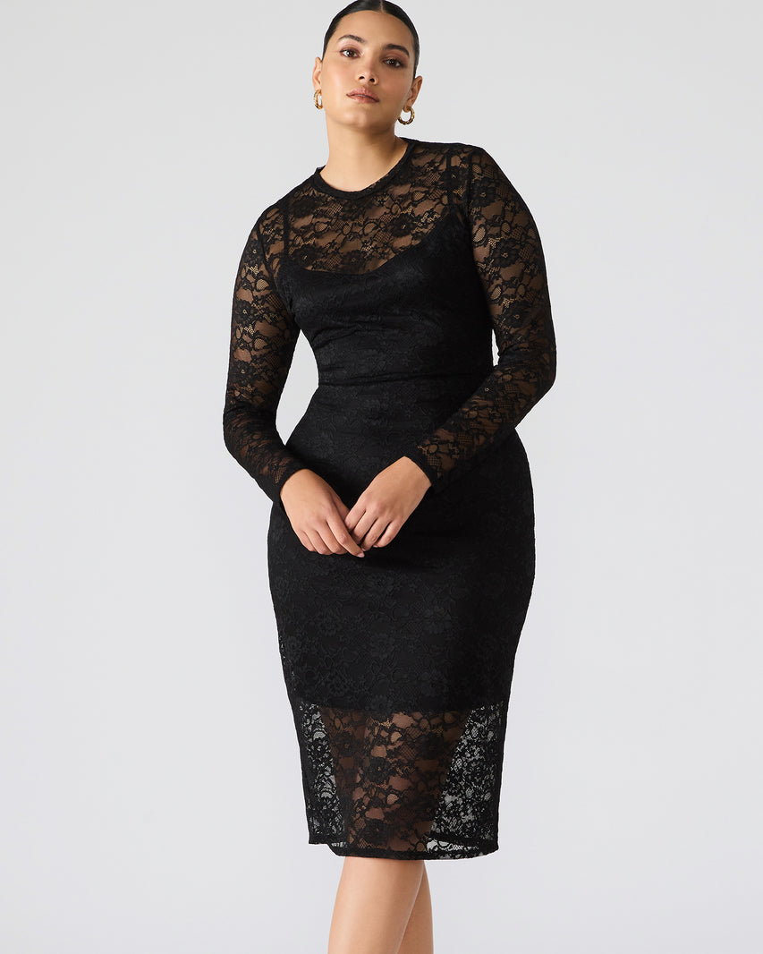 HAILEE LACE DRESS BLACK
