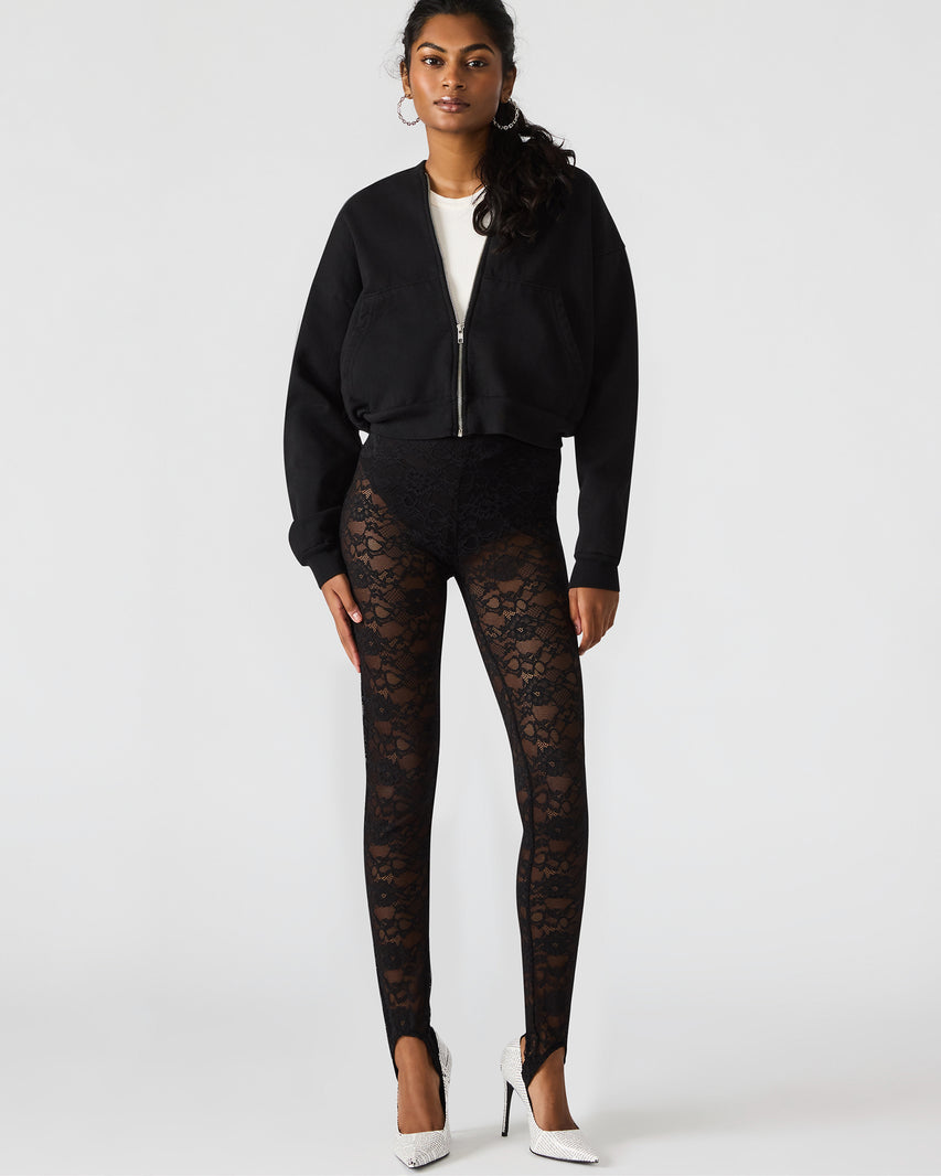 SANDRINE Black Lace Mesh Women's Pant | Steve Madden