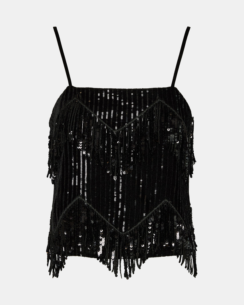 BLAKELYN SEQUIN TOP BLACK