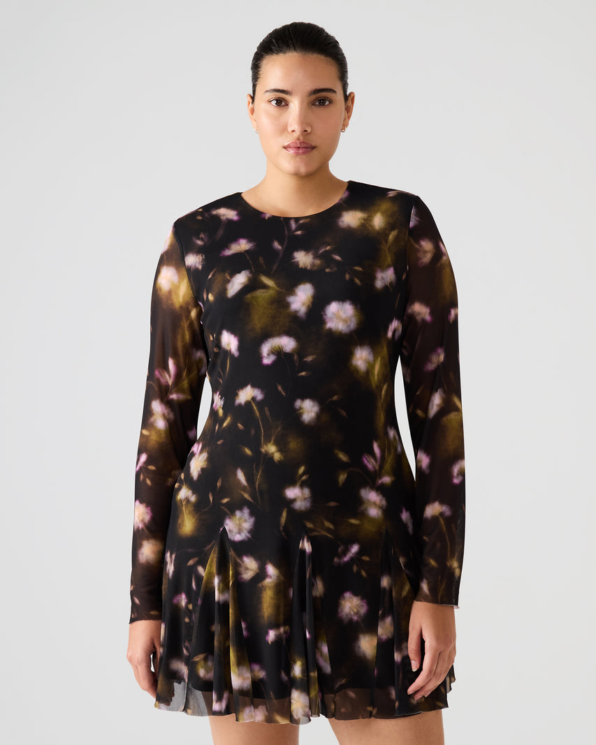 BLISS DRESS BLACK DITSY FLORAL