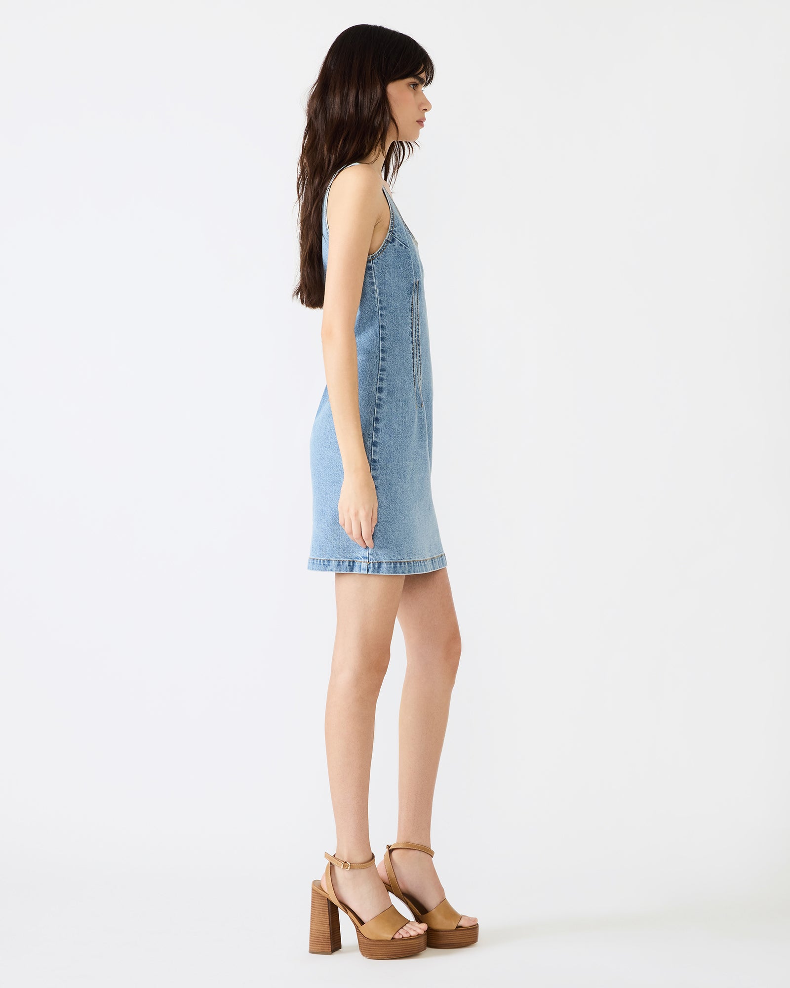 Steve Madden Women's Noelle Square Neck Dress - Blue - Mini Dresses Steve Madden Women's Noelle Square Neck Dress - Blue - Mini Dresses