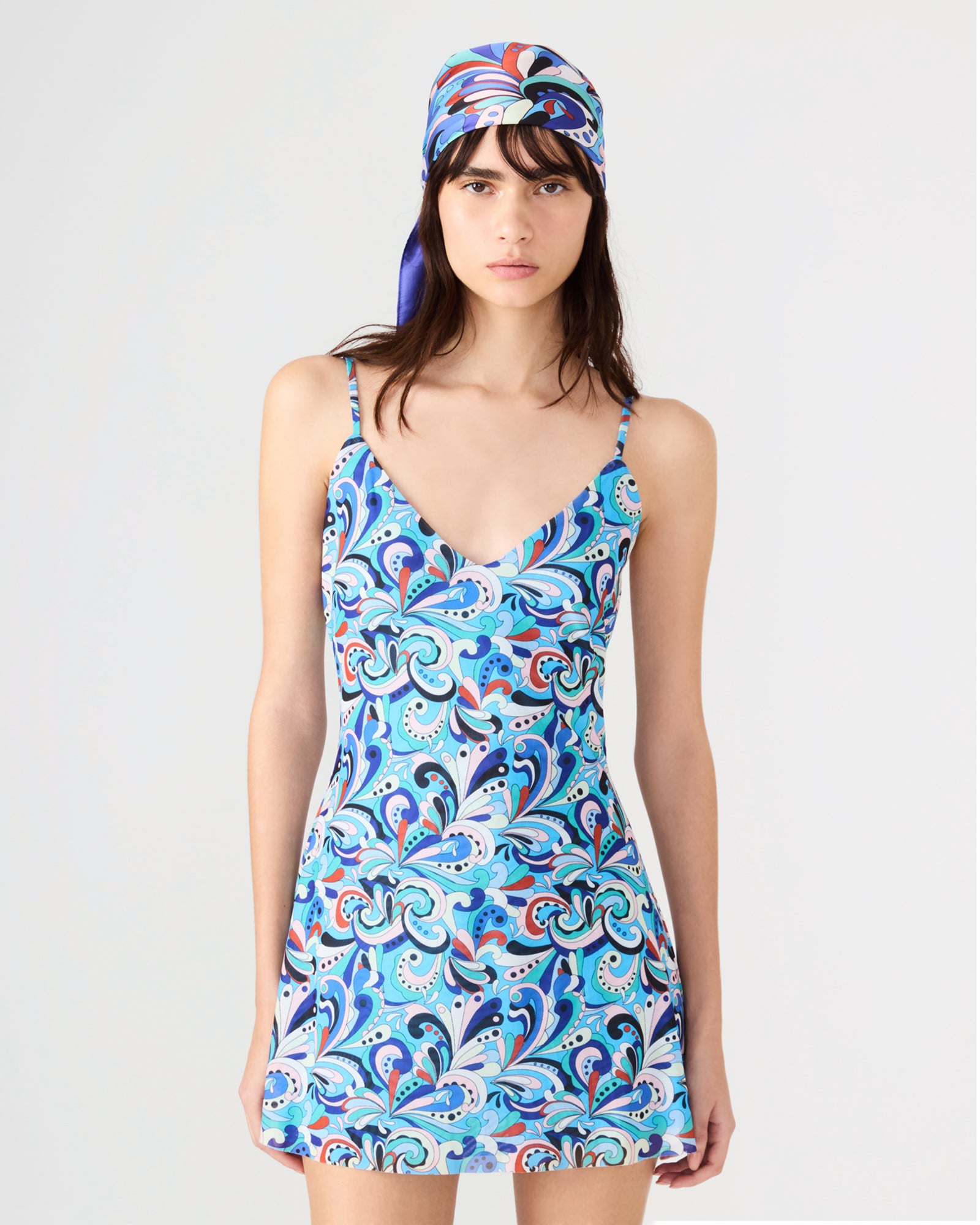 SHEILA DRESS TEAL PAISLEY - view 2