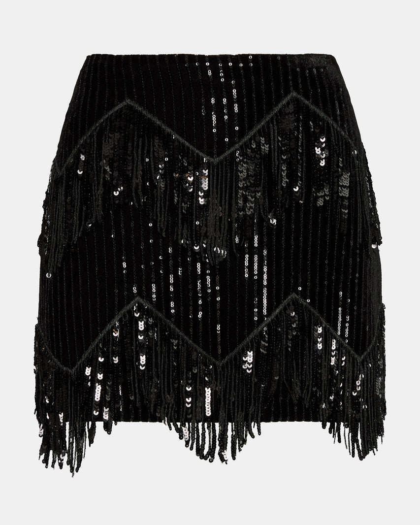CINDI SEQUIN SKIRT BLACK