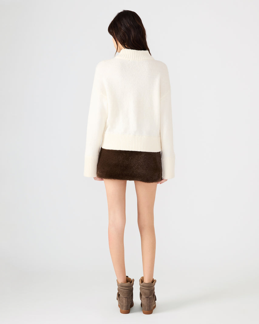 AVIVA FAUX FUR SKIRT DARK ESPRESSO - view 3