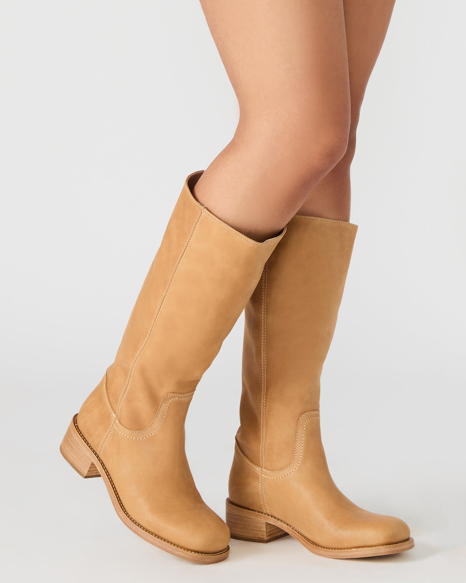 RIGGS Banana Leather Wide Calf Square-Toe Women's Boot – Steve Madden