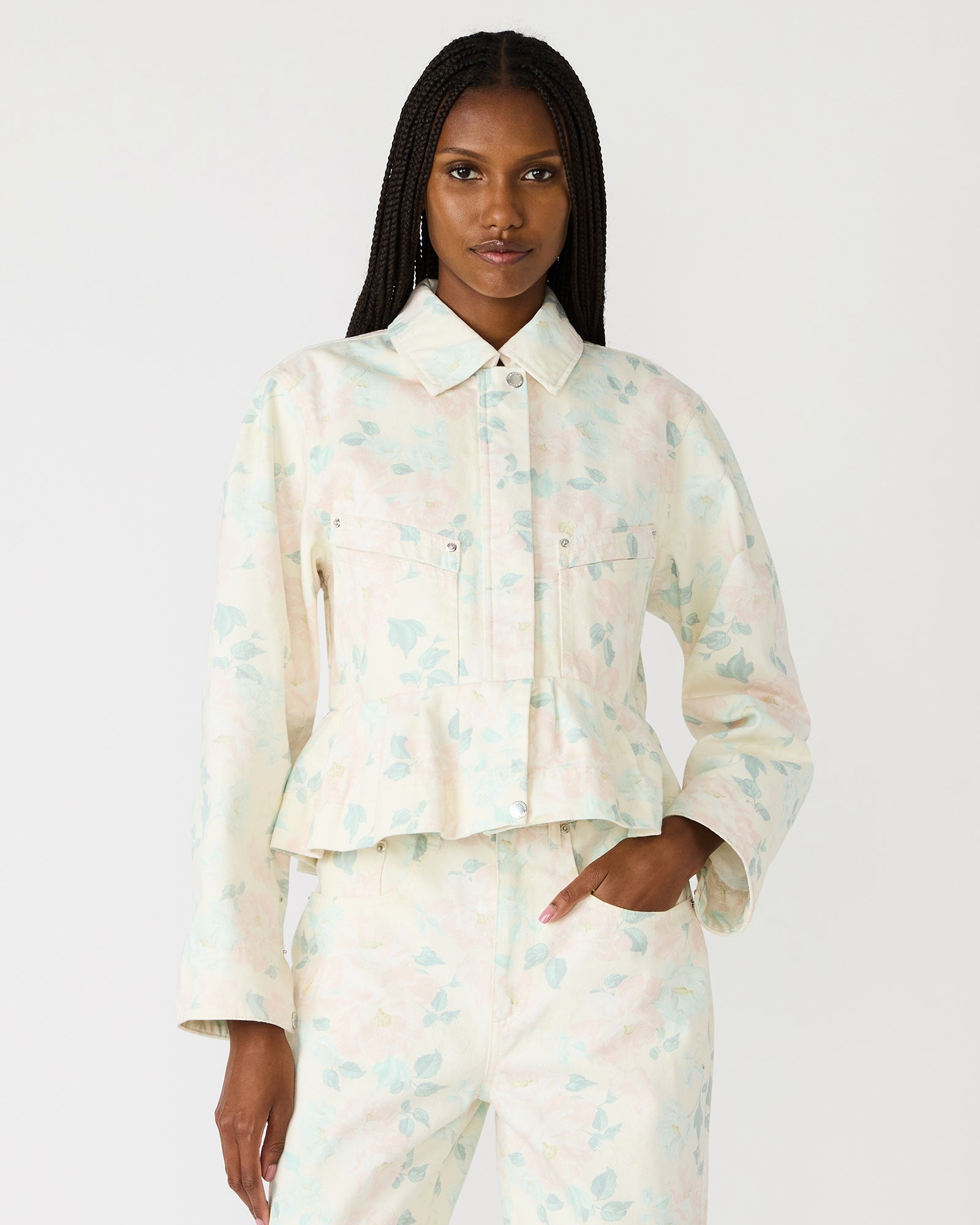 SLOAN FLORAL JACKET PEACH BEIGE - view 2