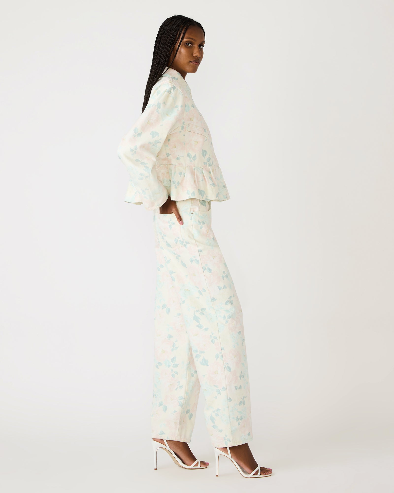 SLOAN FLORAL JACKET PEACH BEIGE - view 3