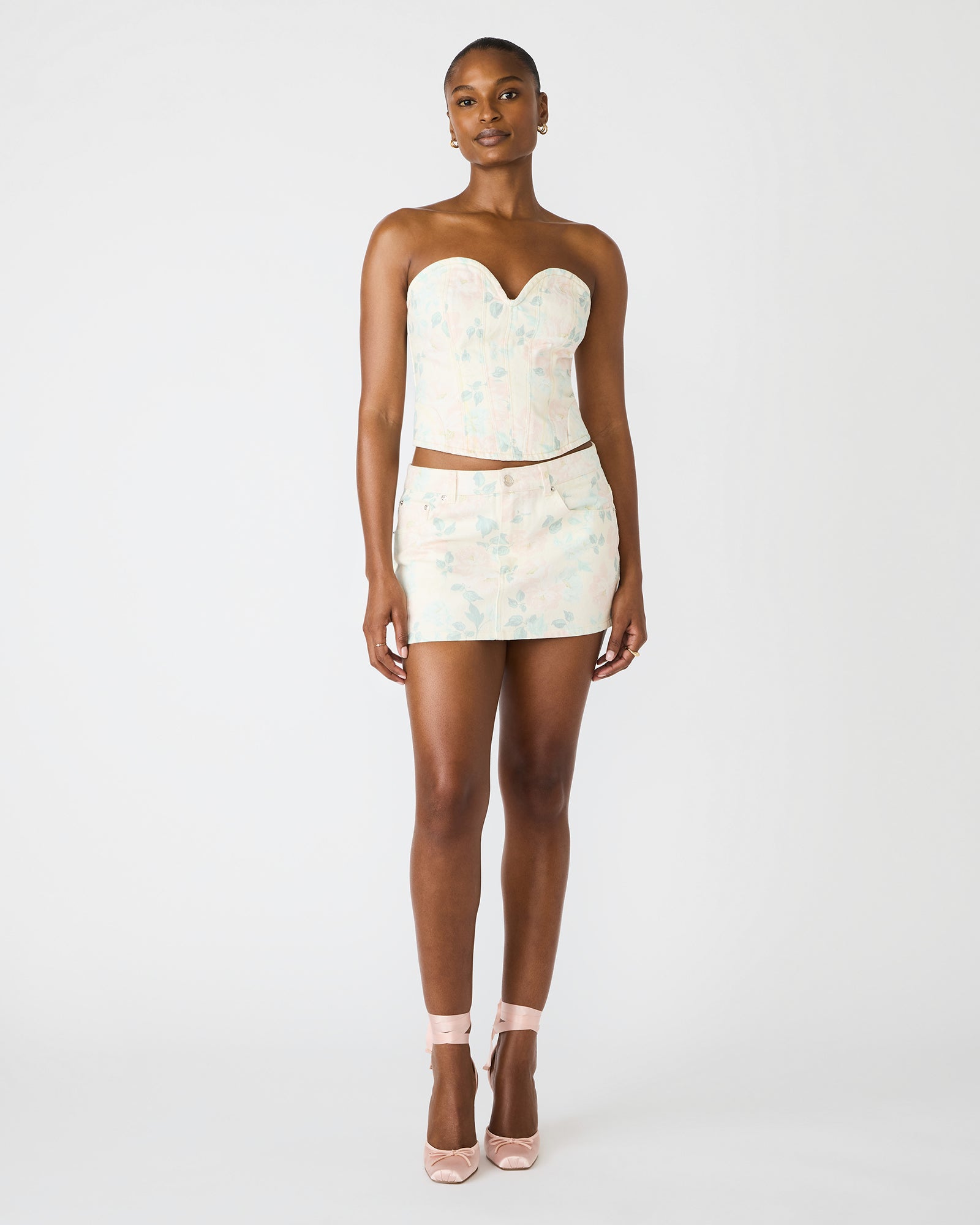 ROSELIA CORSET TOP PEACH BEIGE