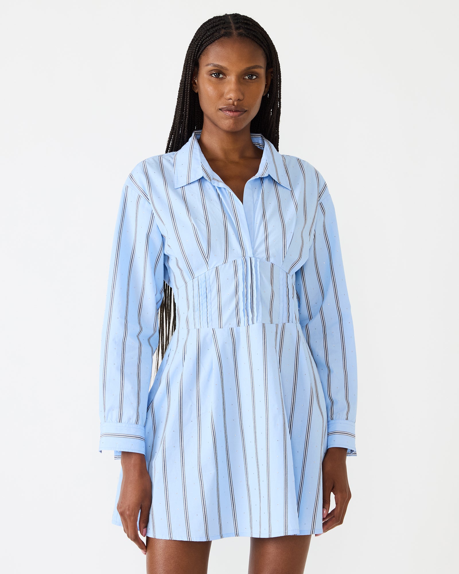 blue and white long sleeve dress Steve Madden Ariany Dress
