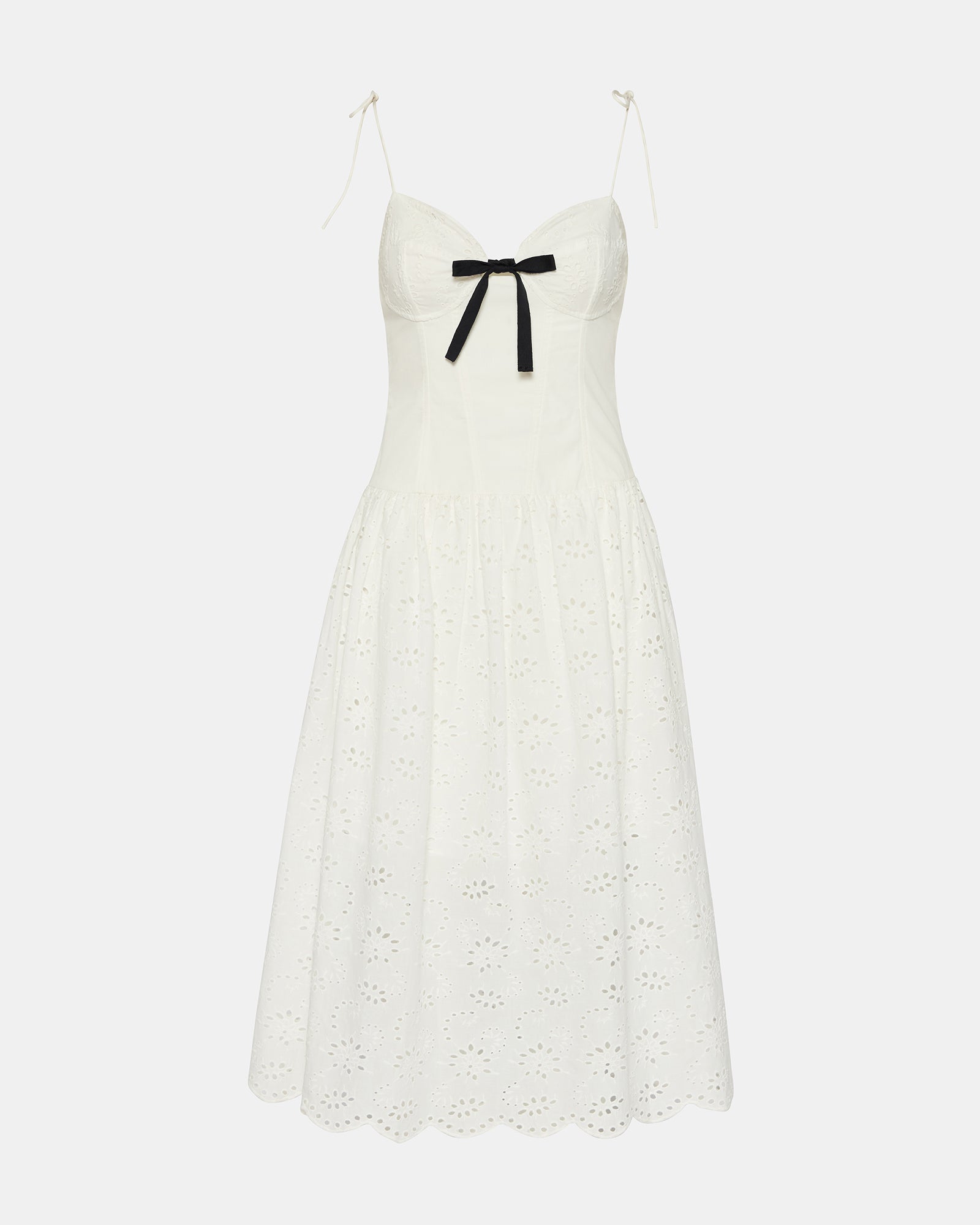 Bb Dakota Women's Sweetheart Neck Midi Dress - White