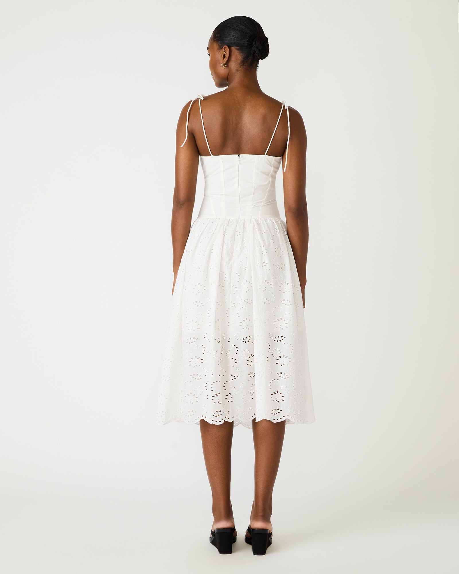 Bb Dakota Women's Sweetheart Neck Midi Dress - White
