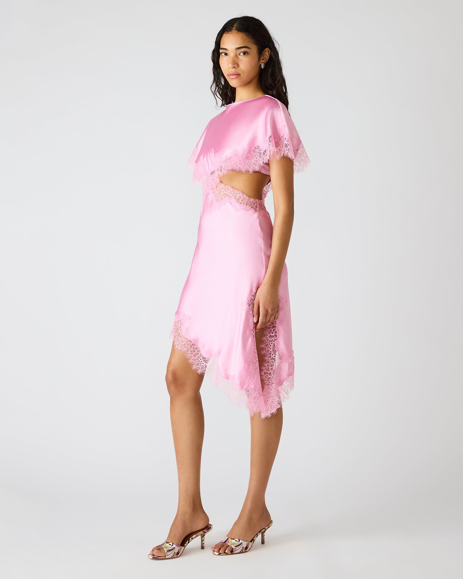 Steve Madden Women's Mayci Dress Short Sleeve Dresses - Lilac - Size Large