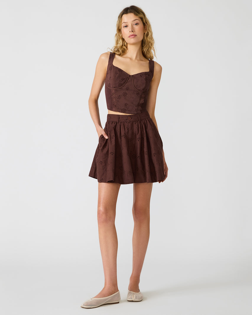VANNY Walnut Eyelet Women's Skirt | Steve Madden