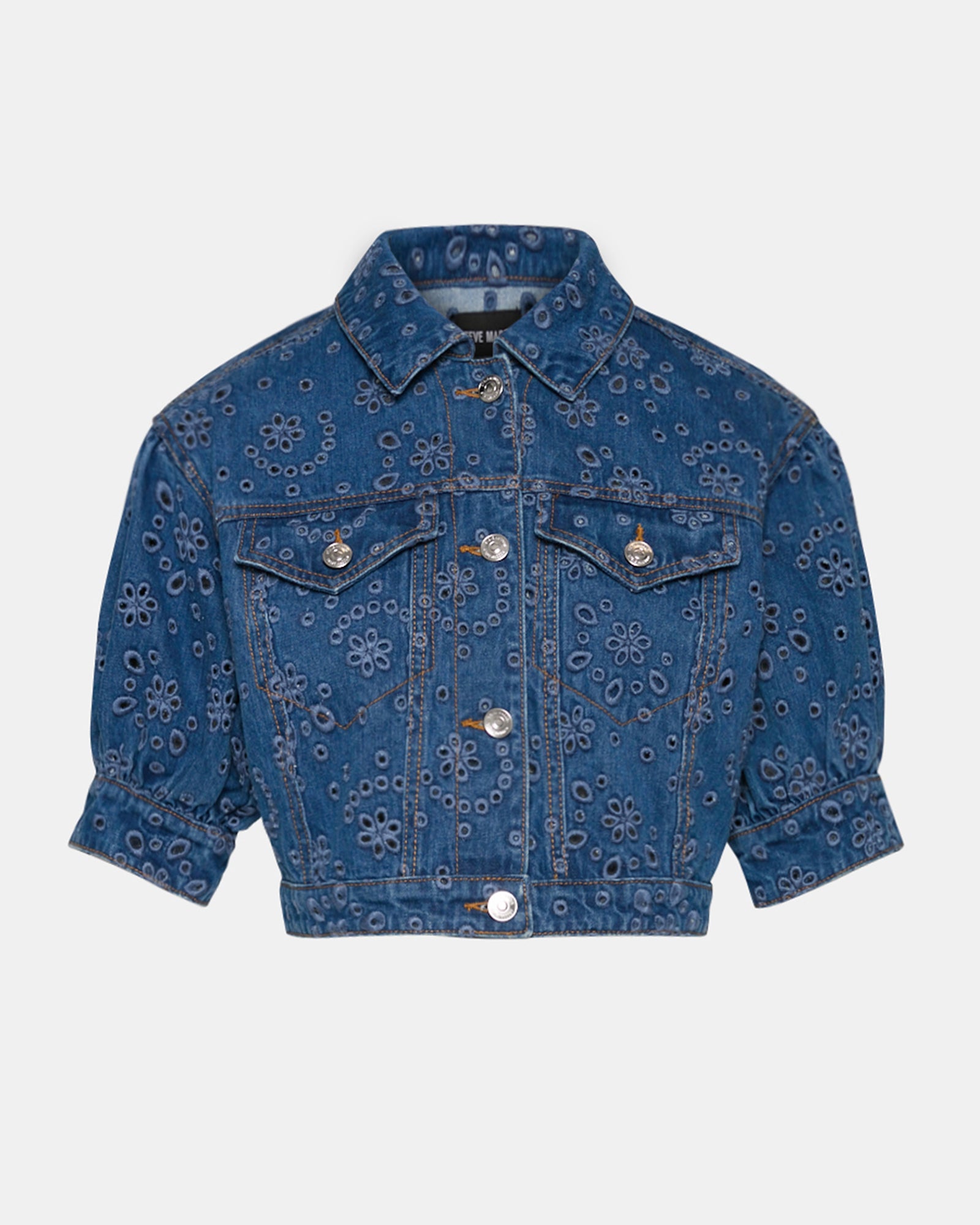 Steve Madden Women's Serafina Denim Jacket in Blue Depths - Blue - Size S