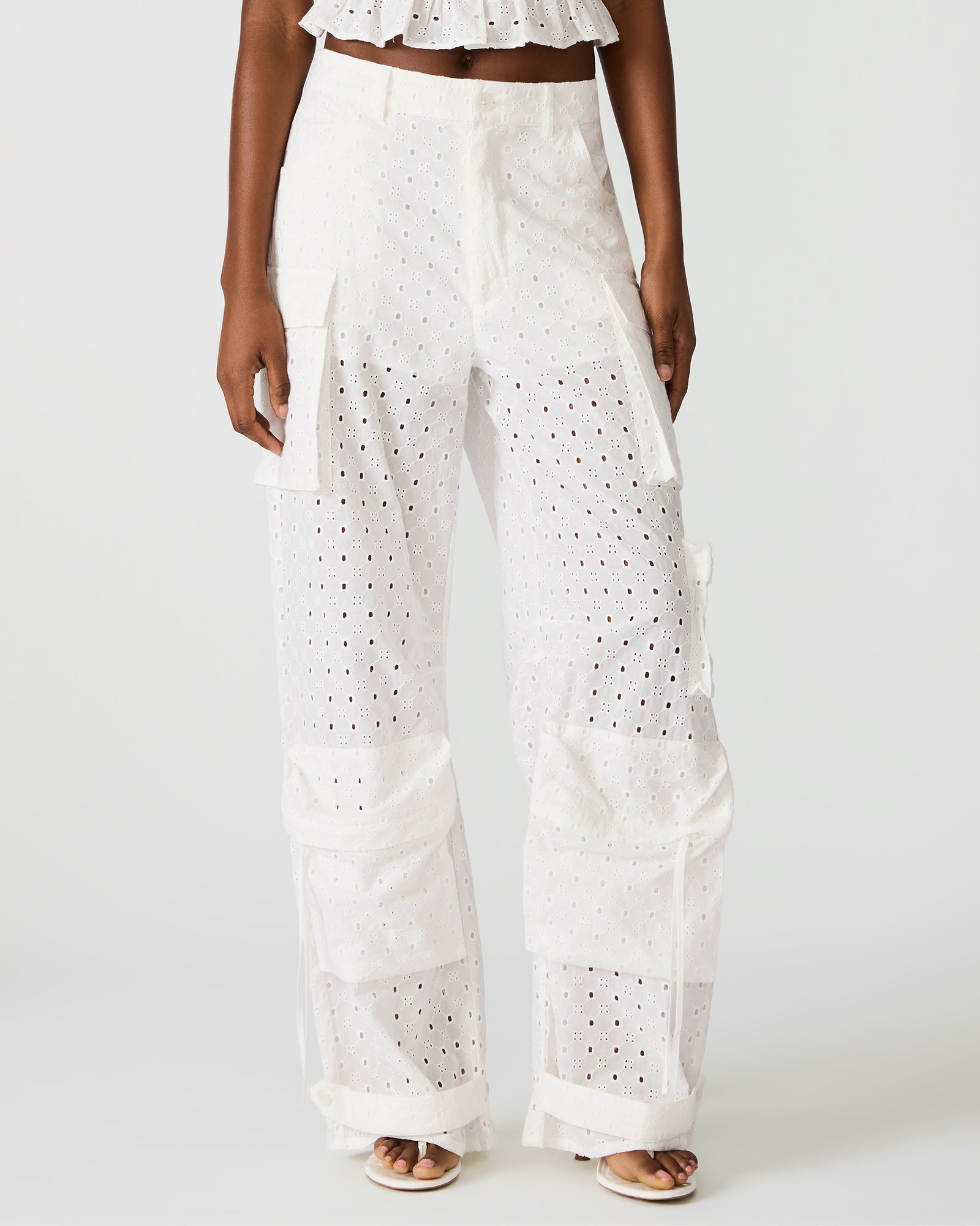 DUO PANT WHITE EYELET - view 3