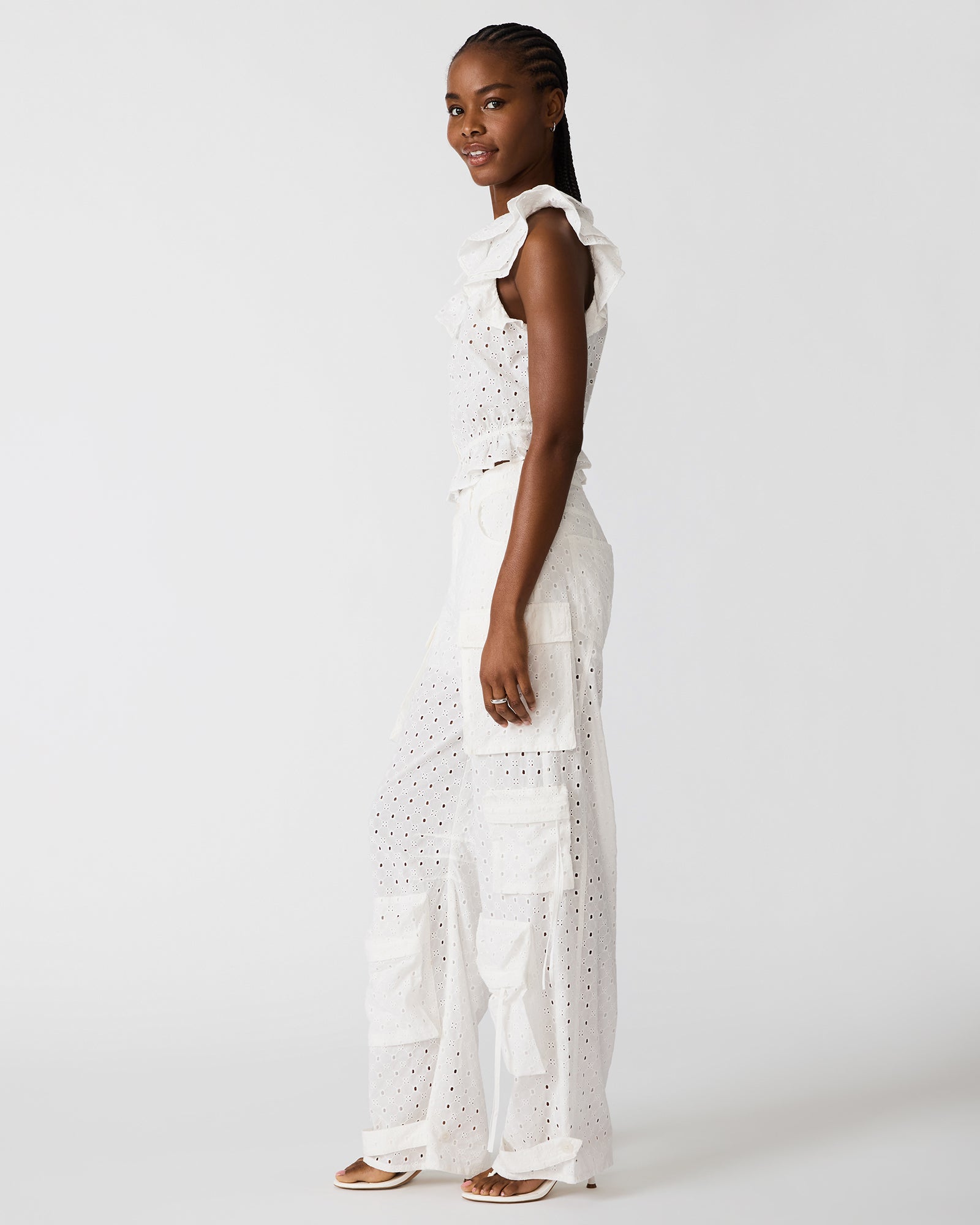 DUO PANT WHITE EYELET - view 4