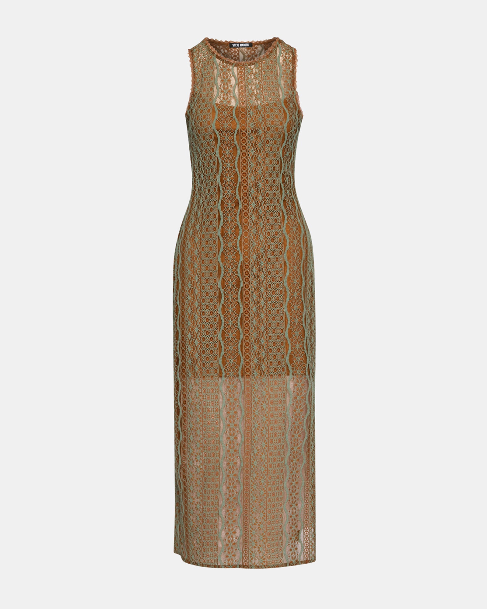 Steve Madden Rust Mesh Nyssa Midi Dress
