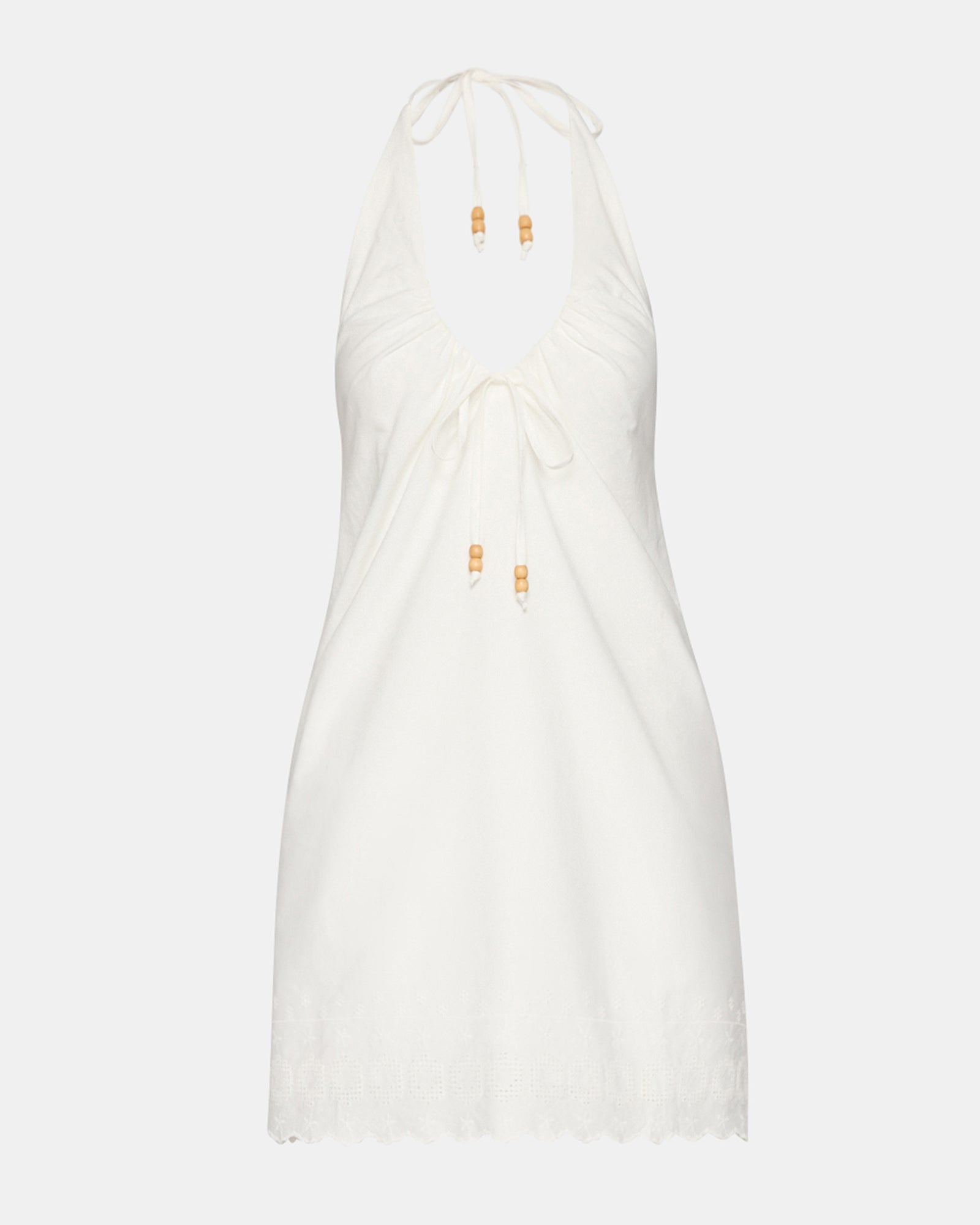ADANA White Halter Eyelet Beads Women's Mini Dress  Steve Madden
