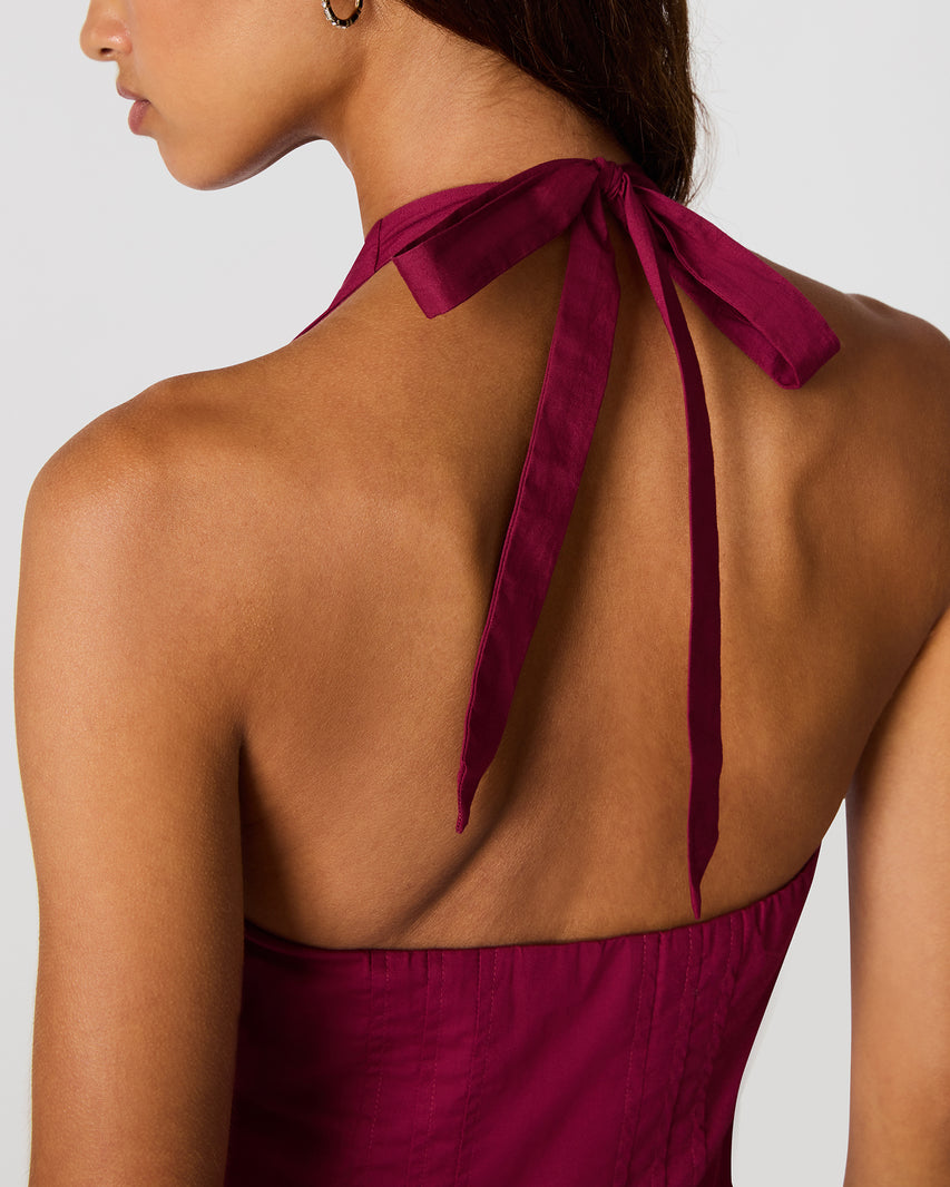 DIANNA DRESS DARK RED - view 5