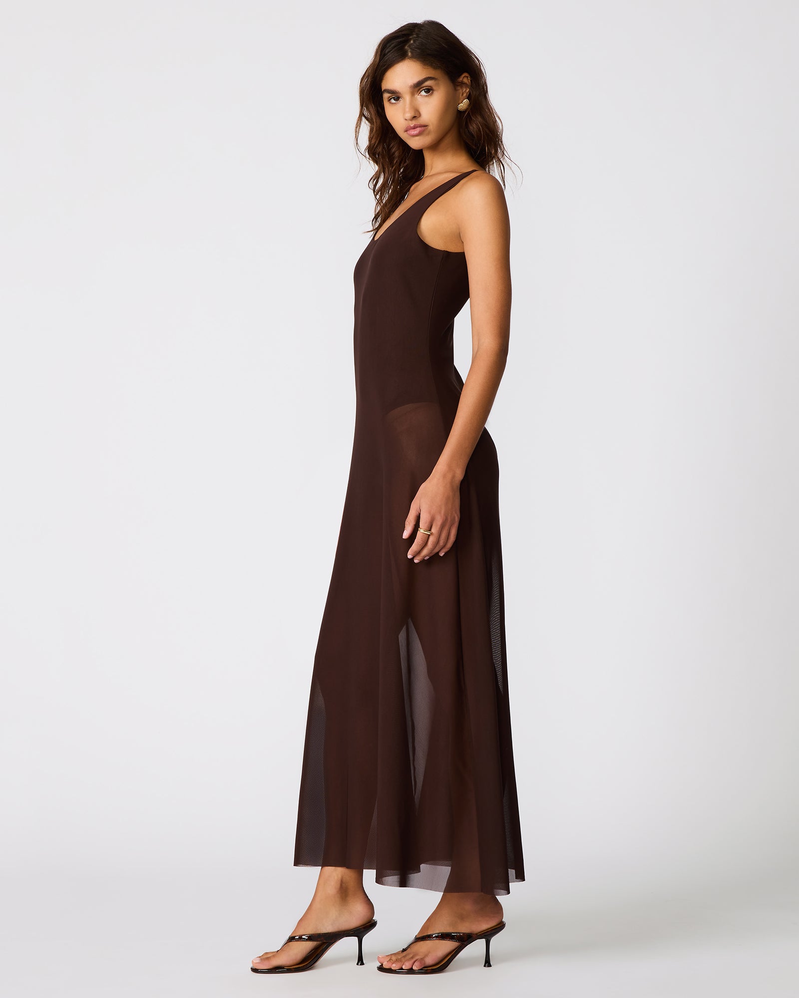 SHARLENE DRESS CHICORY COFFEE - view 3