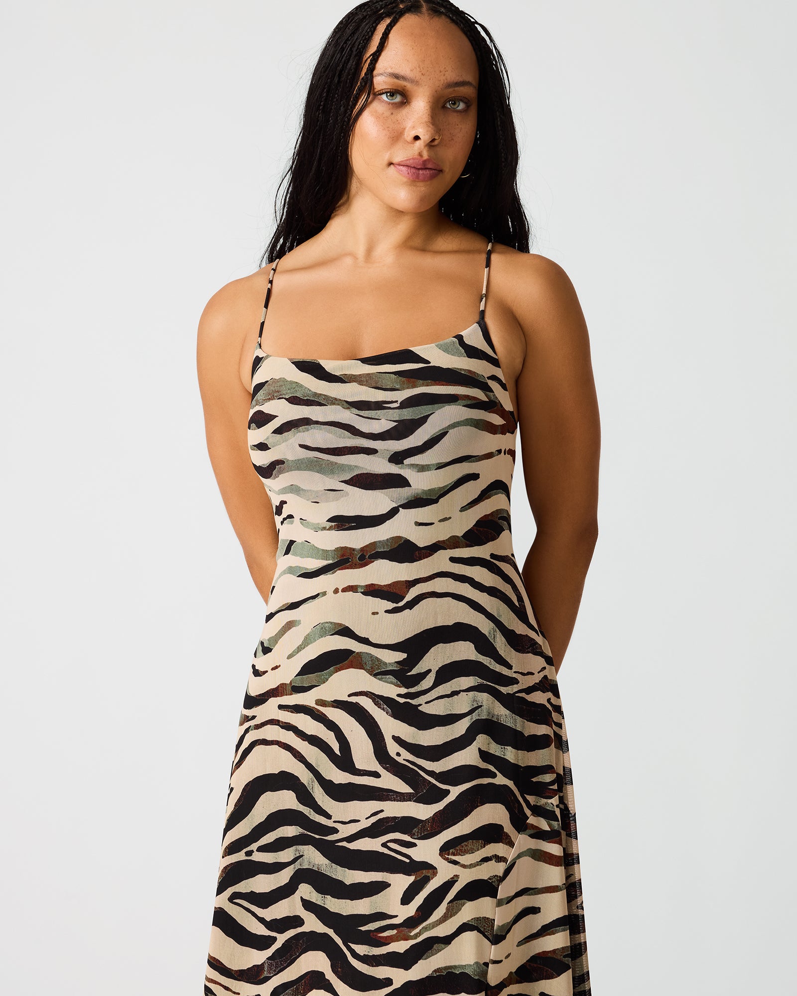 ADELLA DRESS CARAMEL ZEBRA - view 7