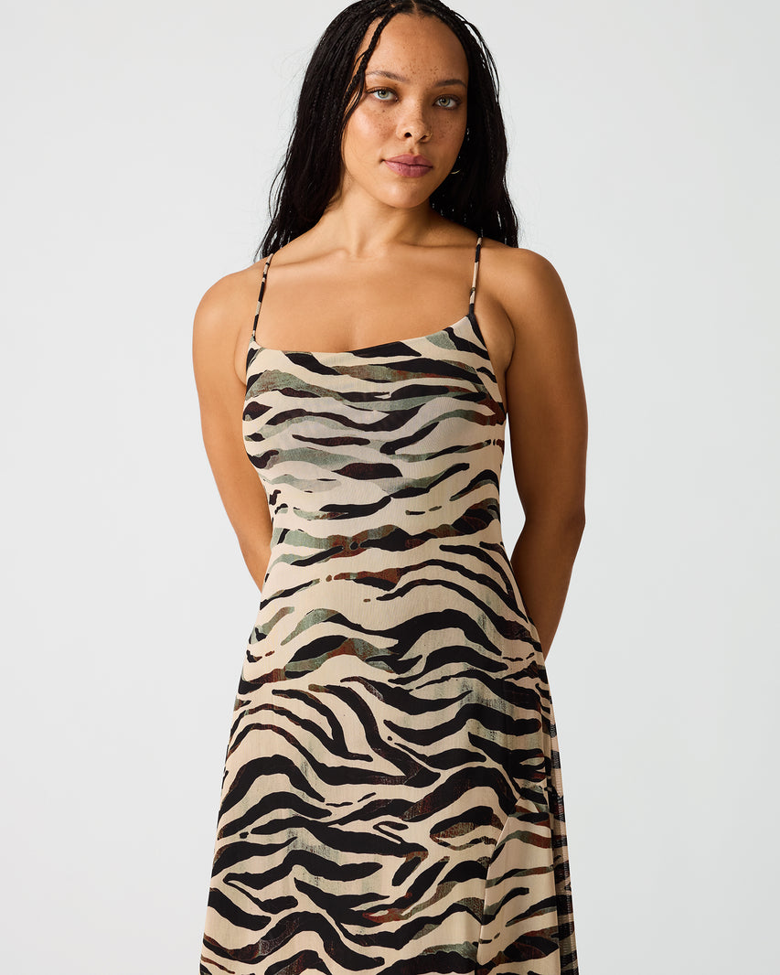 ADELLA DRESS CARAMEL ZEBRA - view 7