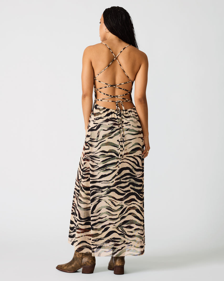 ADELLA DRESS CARAMEL ZEBRA - view 10