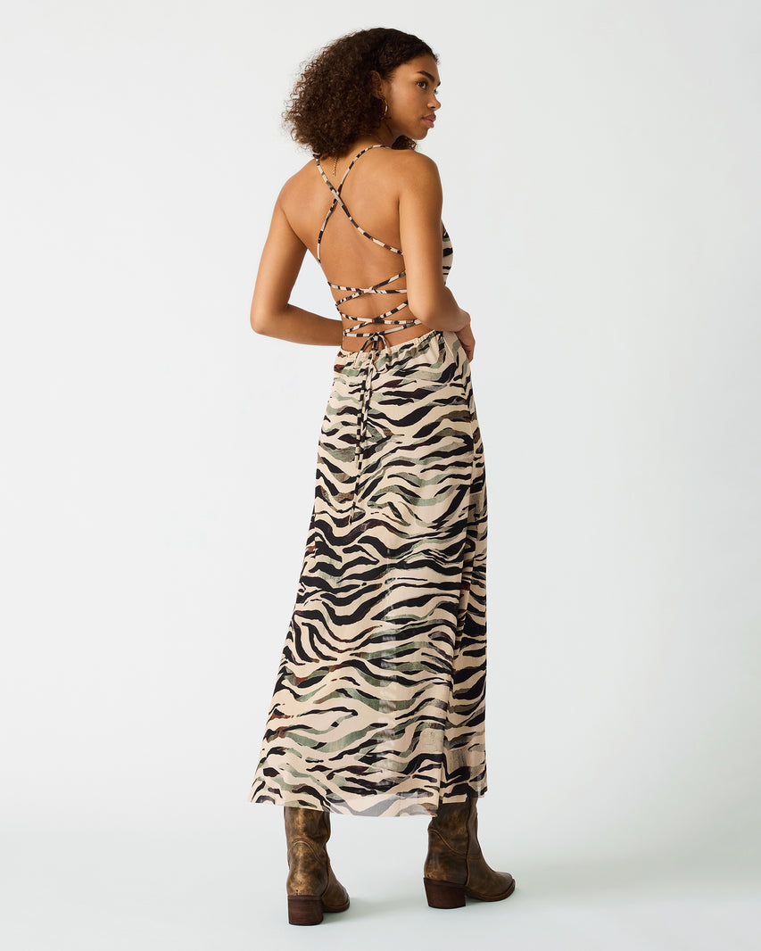 ADELLA DRESS CARAMEL ZEBRA - view 5