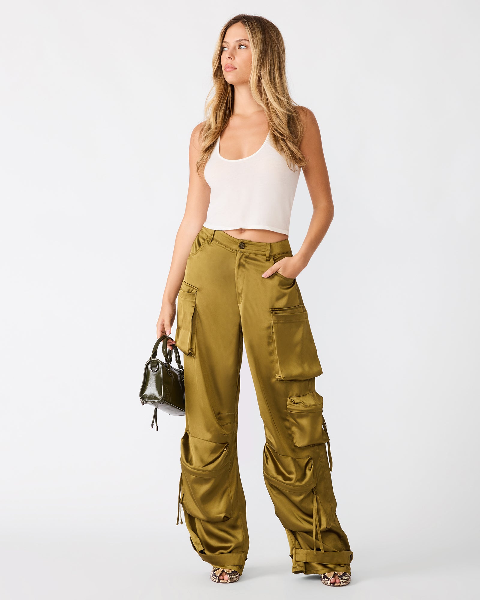 DUO PANT Fir Green Women's Utility Cargo Pants | Steve Madden