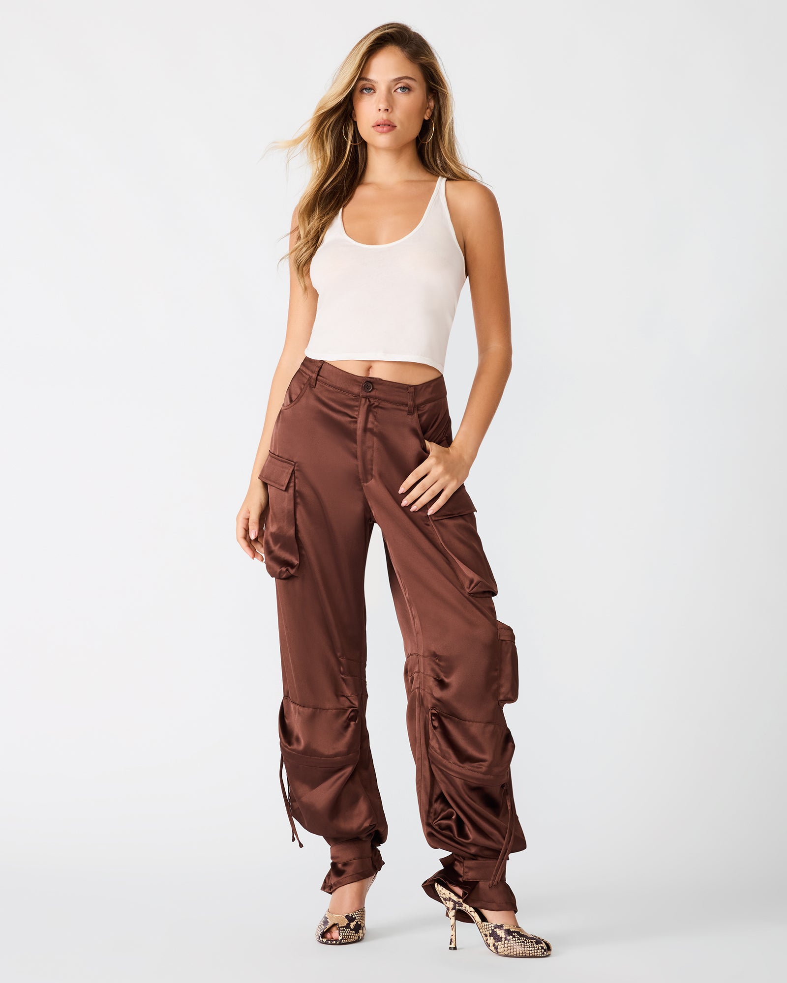 DUO PANT Shaved Chocolate Women's Utility Cargo Pants | Steve Madden