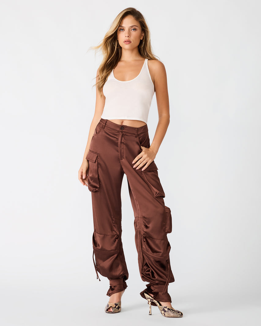 DUO PANT Shaved Chocolate Women's Utility Cargo Pants | Steve Madden