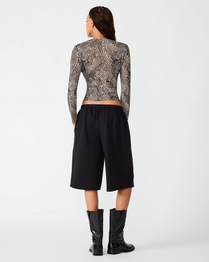 FLEECE SWEAT SHORT BLACK - view 4