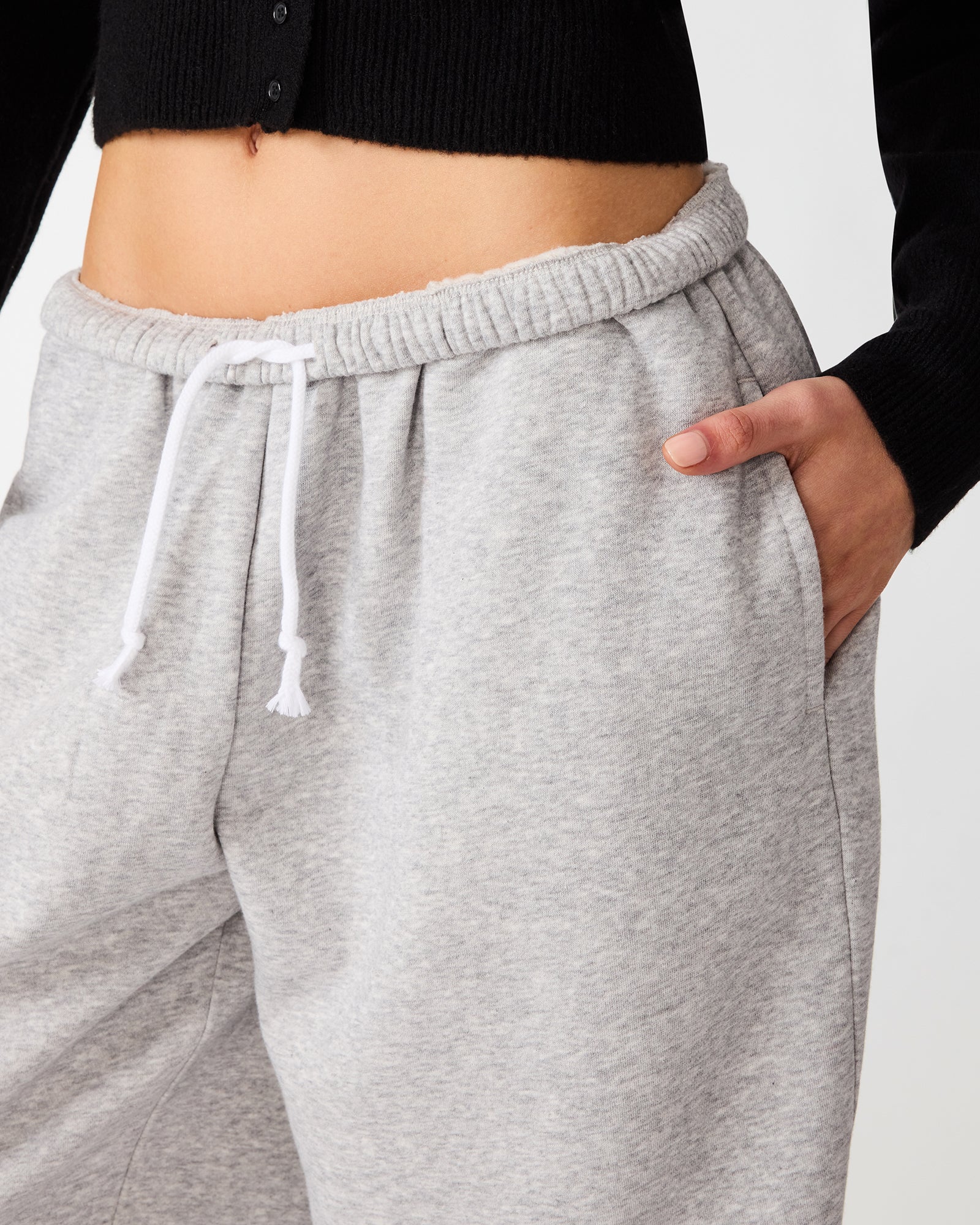 FLEECE SWEAT SHORT LIGHT HEATHER GREY - view 5